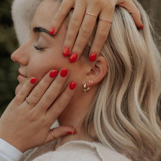 Clara Bow Studs: Pink Rose