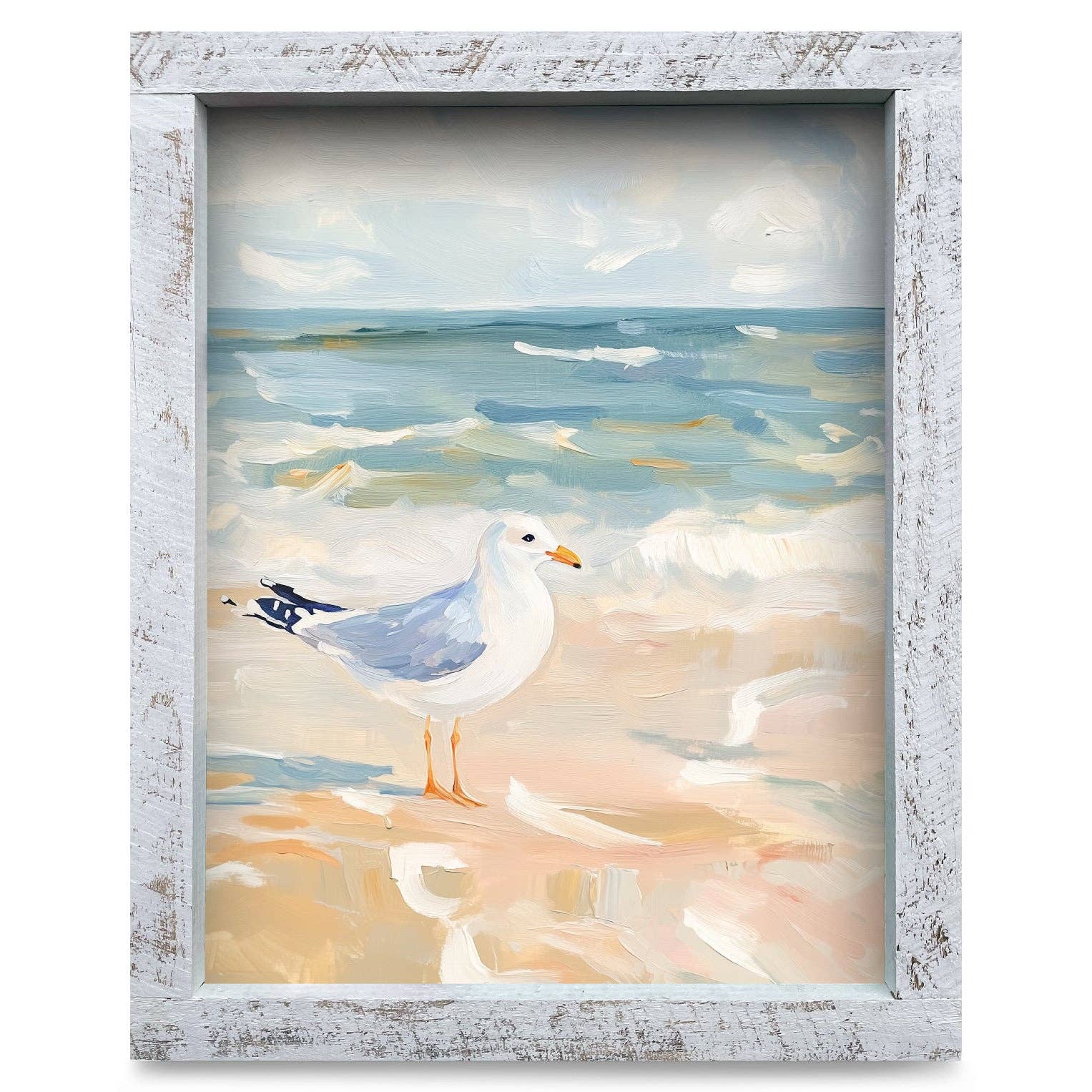 Classic Seagull | Real Wood Framed Wall Art Print: 8"x12"