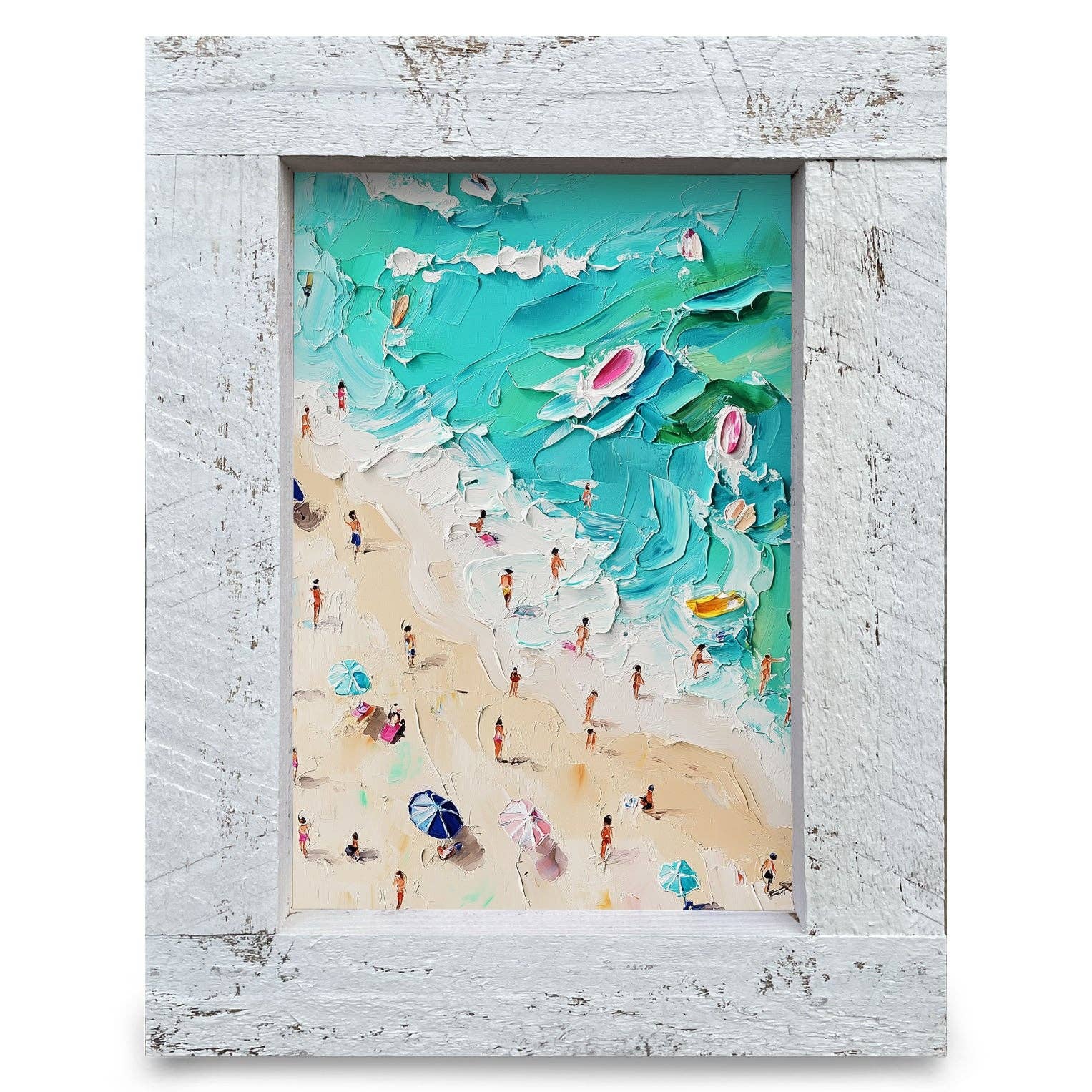 Colorful Surf | Real Wood Framed Wall Art Print: 18"x24"
