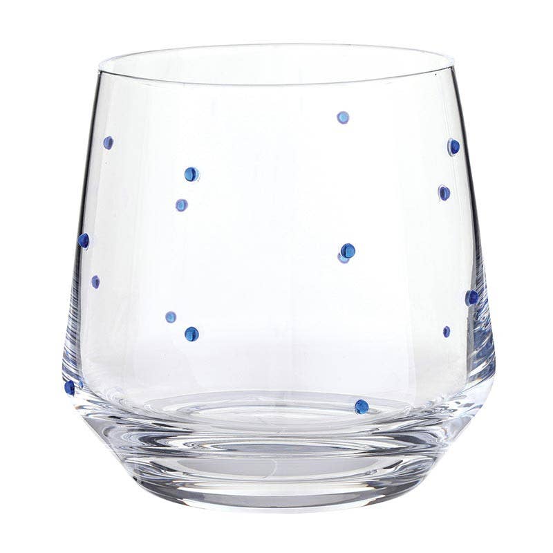 Wine Glass - Blue Beads: 13 oz