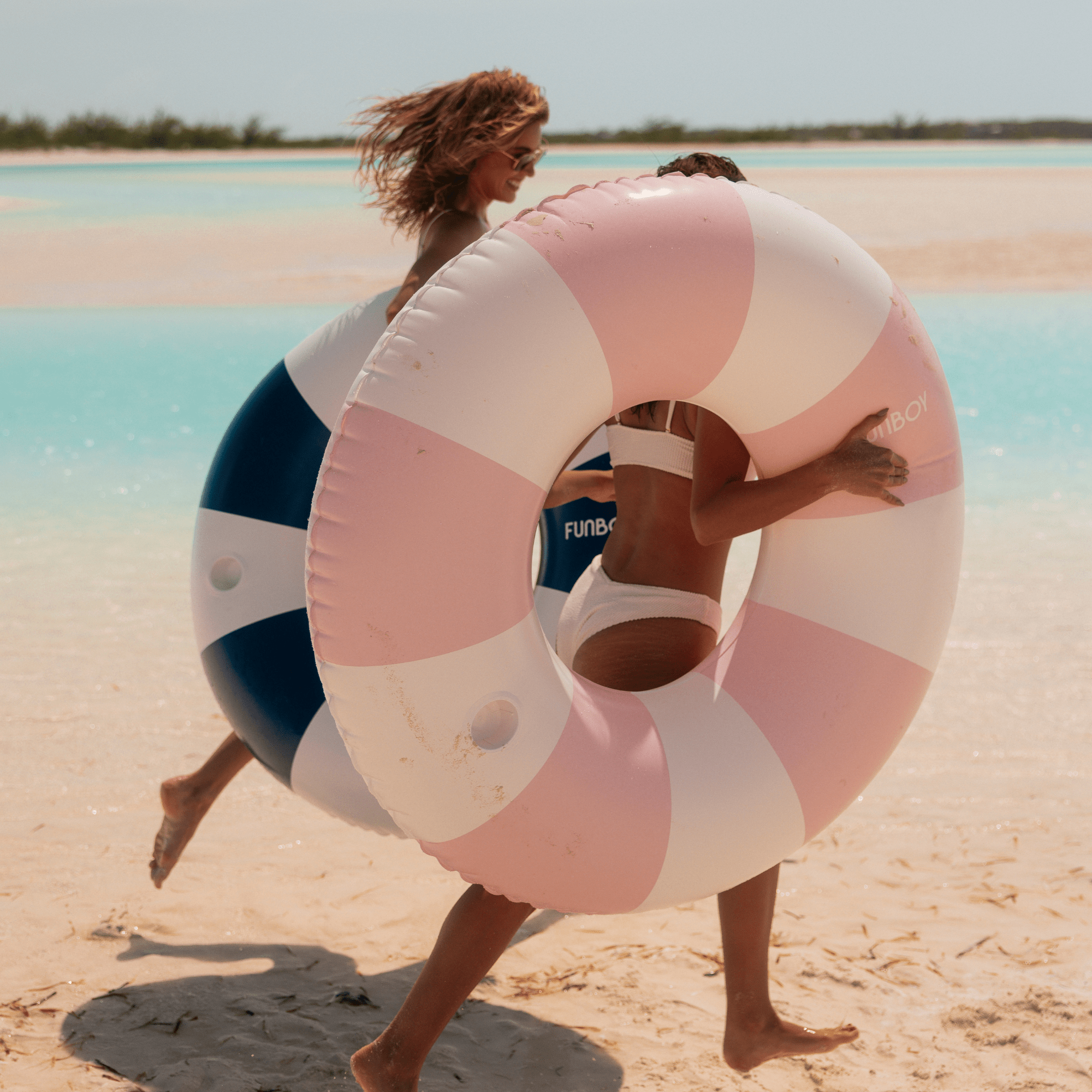 Pink Vintage Stripe Tube Float - Pool Essentials | Magothy Market