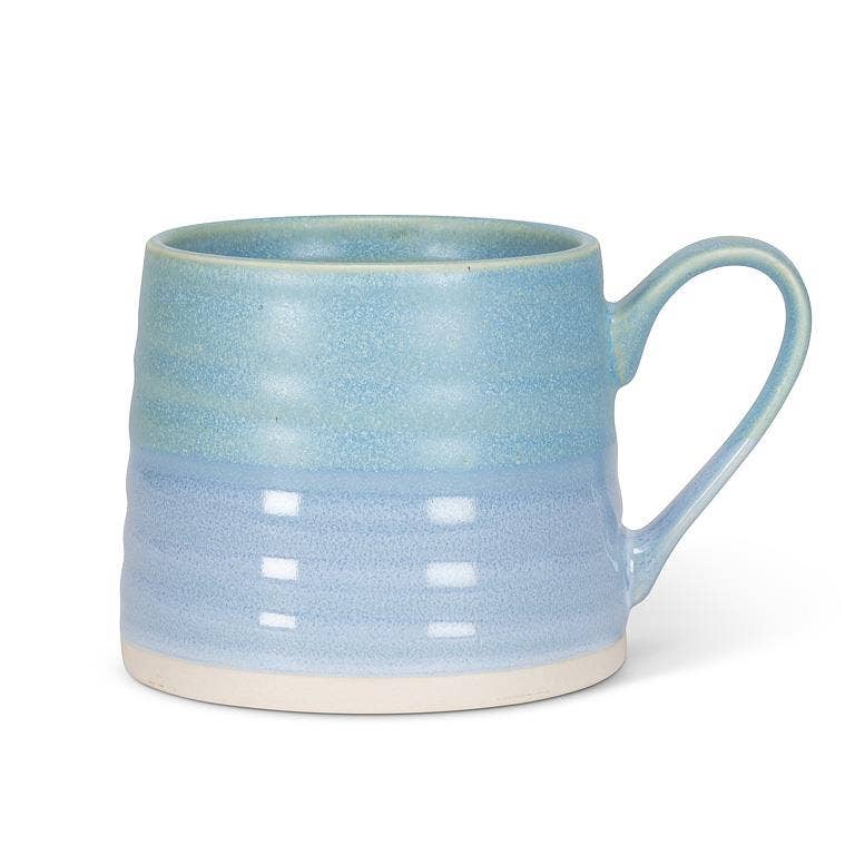 Ridged Mug-Light Blue-3"H(14oz)