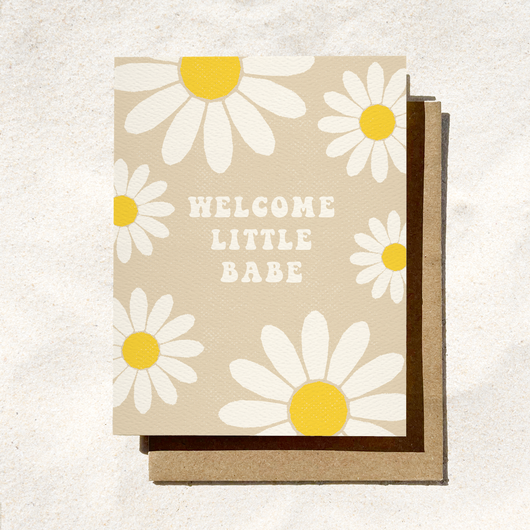 Welcome Little Babe Card | New Baby Card | Spring Flower Art