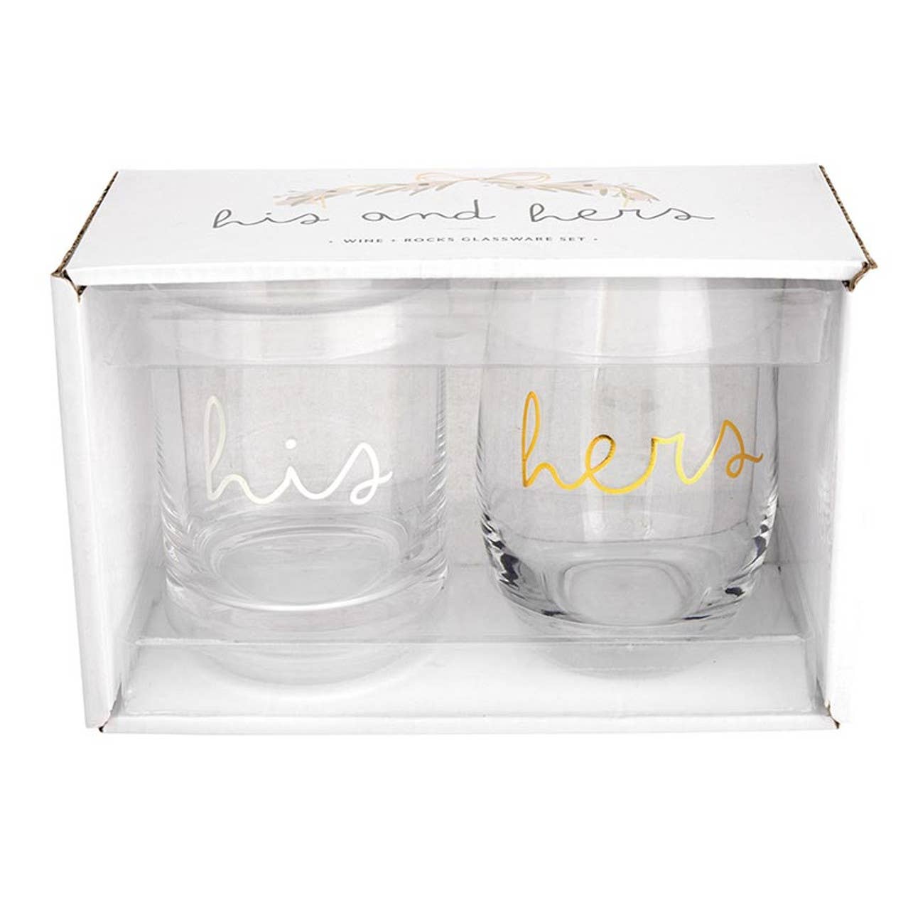 Stemless Wine Glassware Set - His/Hers
