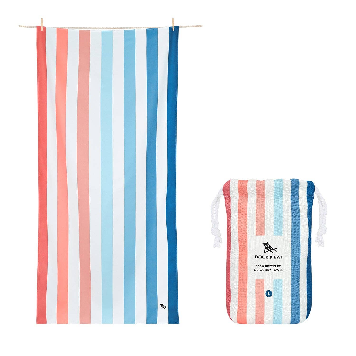 Dock &amp; Bay Quick Dry Towels - Sand to Sea: Large (63x35&quot;)