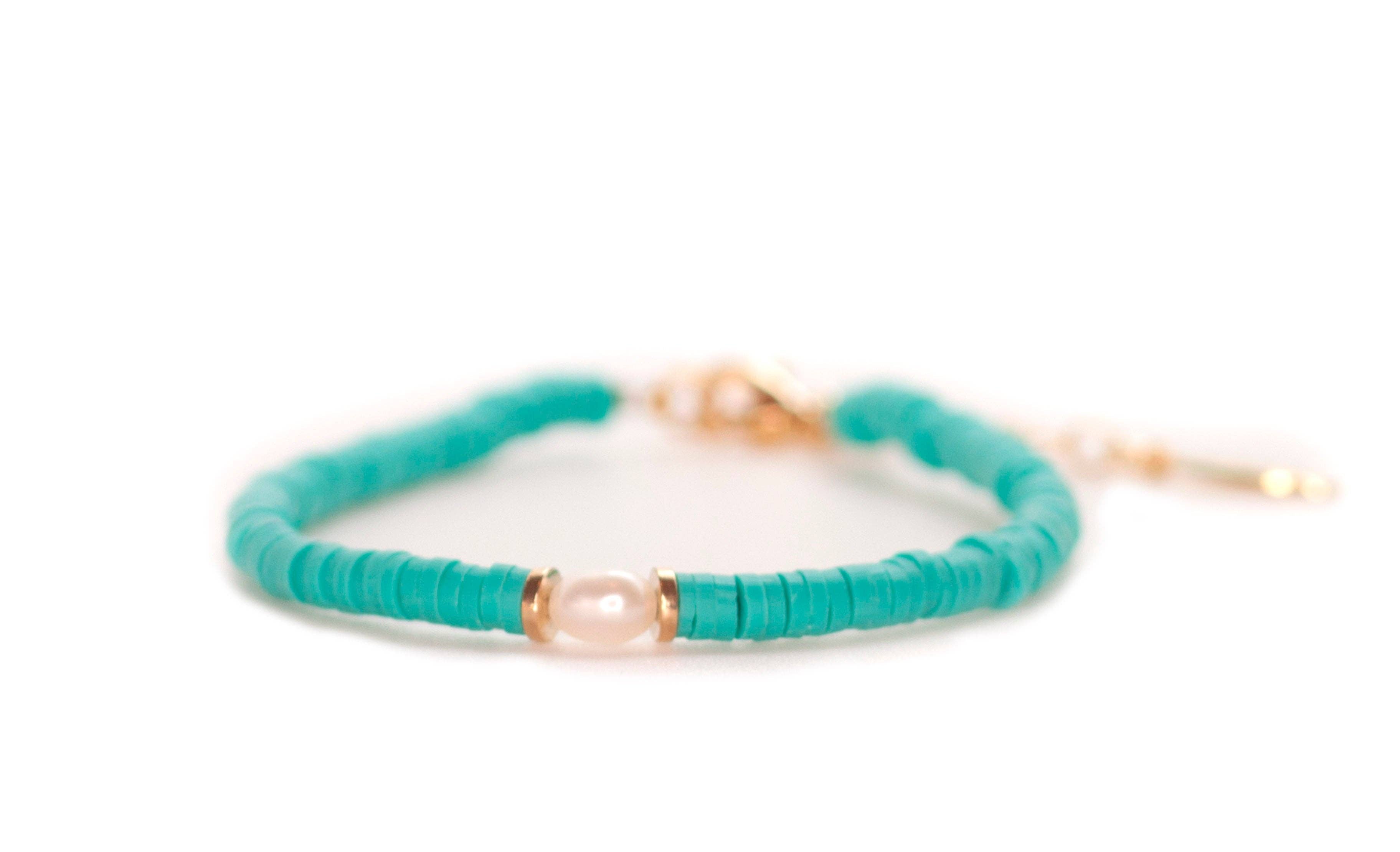 Windansea Bracelet ~ Salty Shells: Turquoise