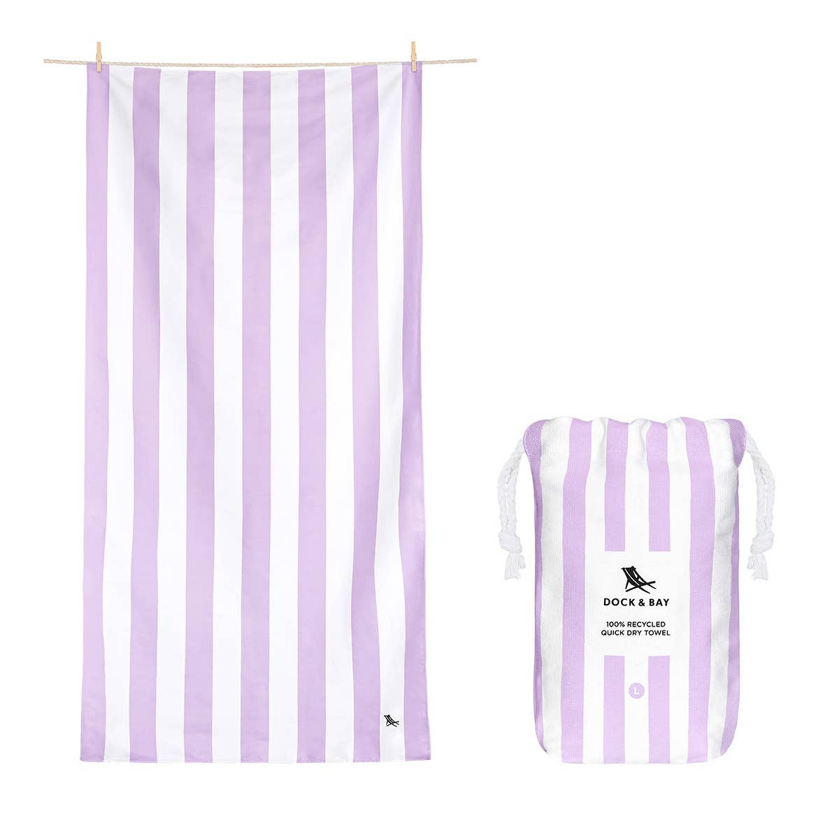 Dock &amp; Bay Quick Dry Towels - Cabana - Lombok Lilac: Large (63x35")