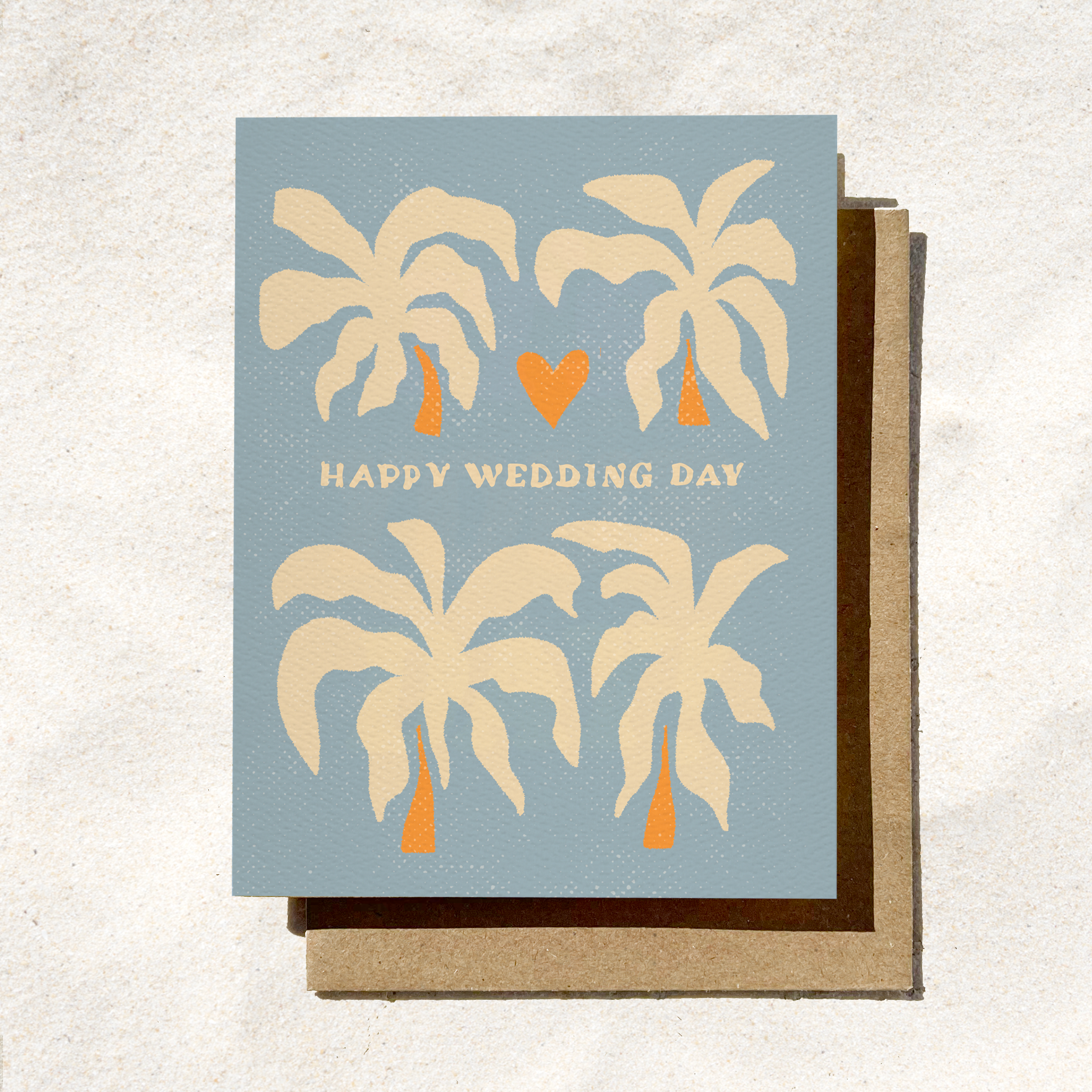 Happy Wedding Day Card | Beach Wedding Card | Tropical