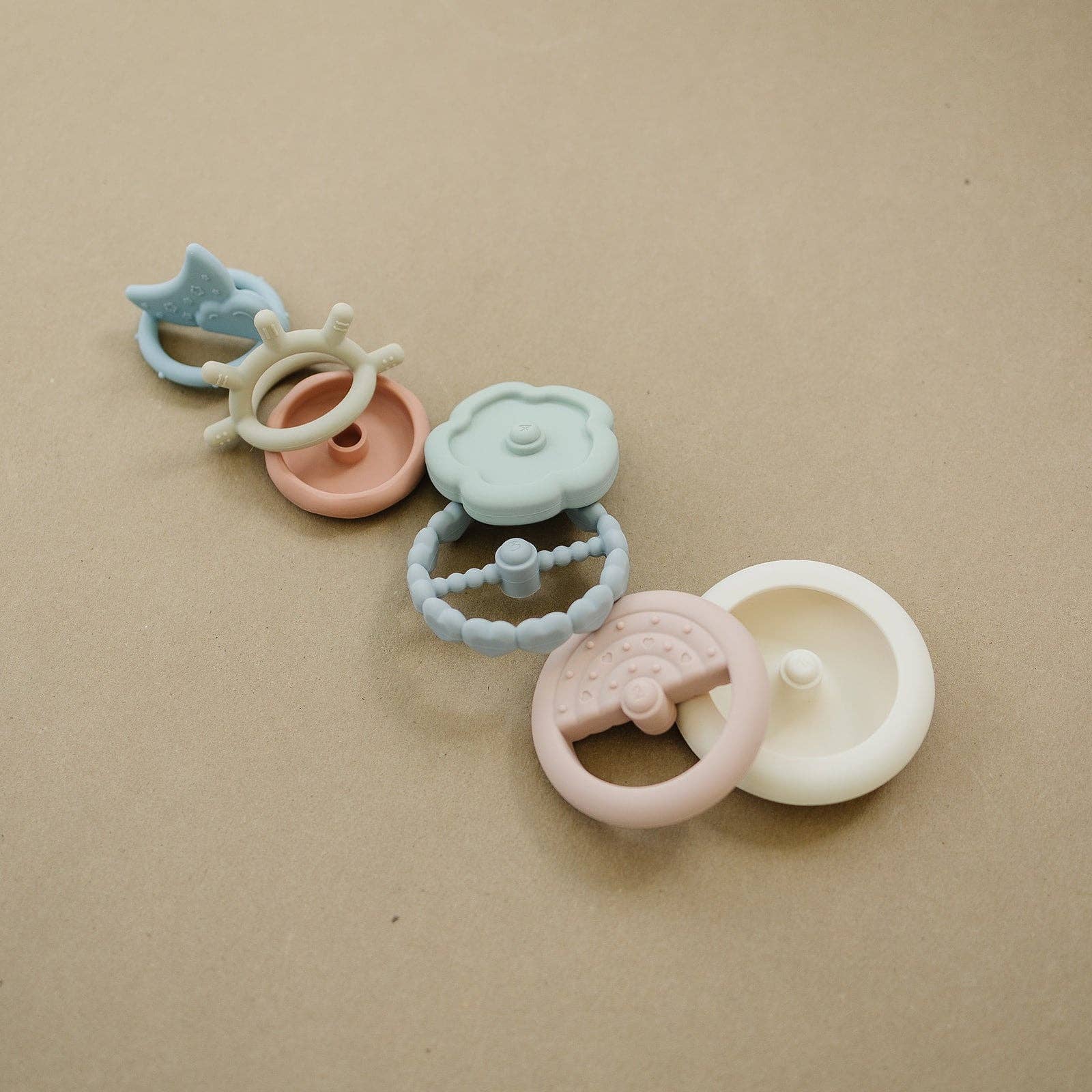 Classic Silicone Stacking Teething Ring Toy | Easter Basket