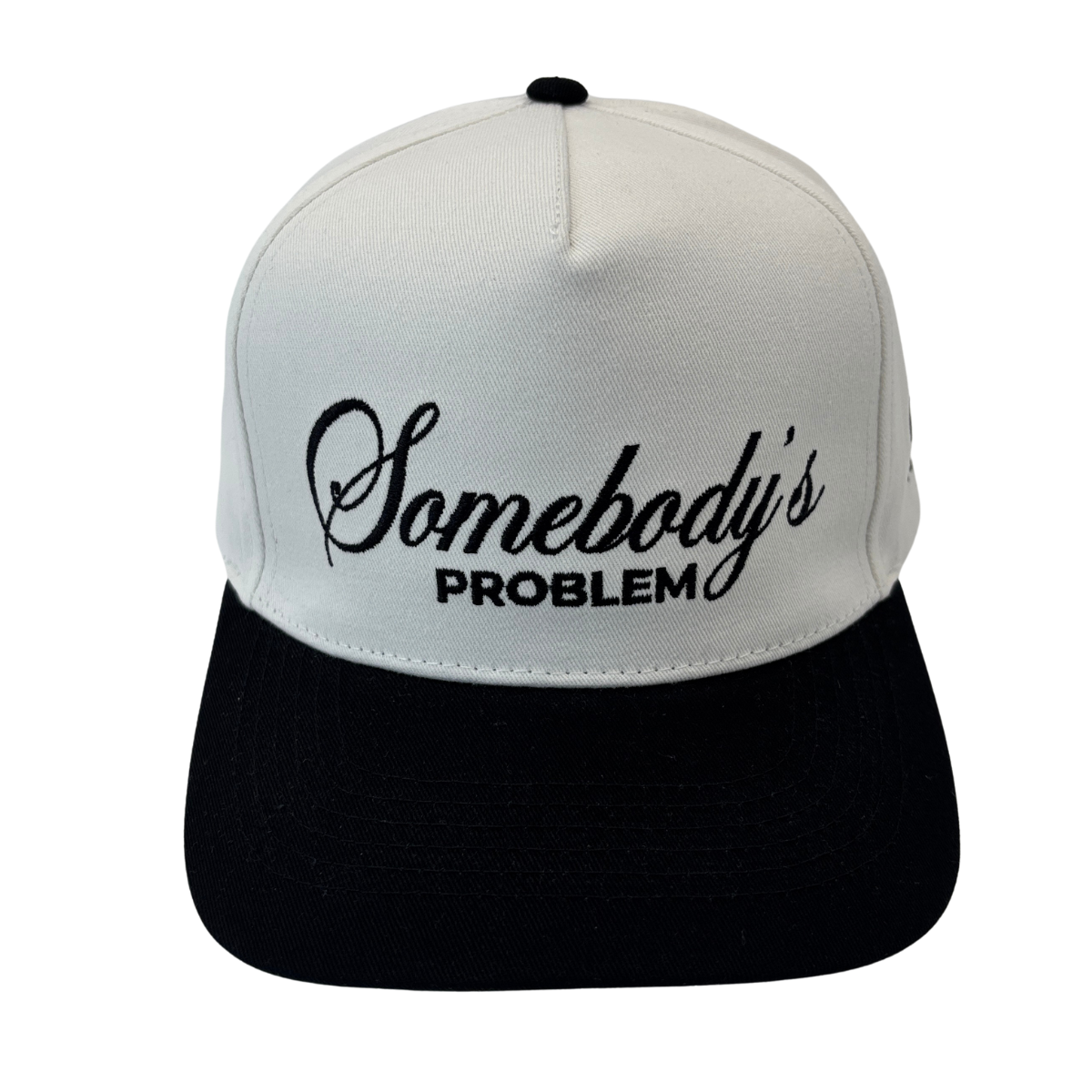 Somebody's Problem Cotton Twill Hat: Black/White