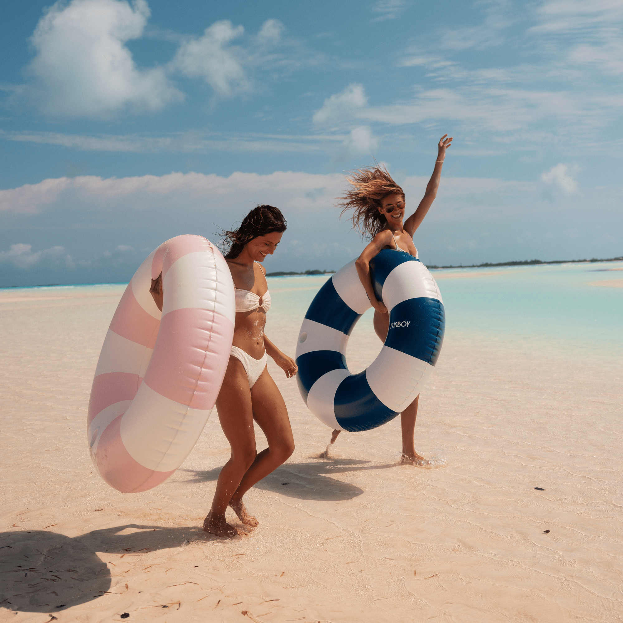 Navy Vintage Stripe Tube Float - Pool Essentials | Magothy Market