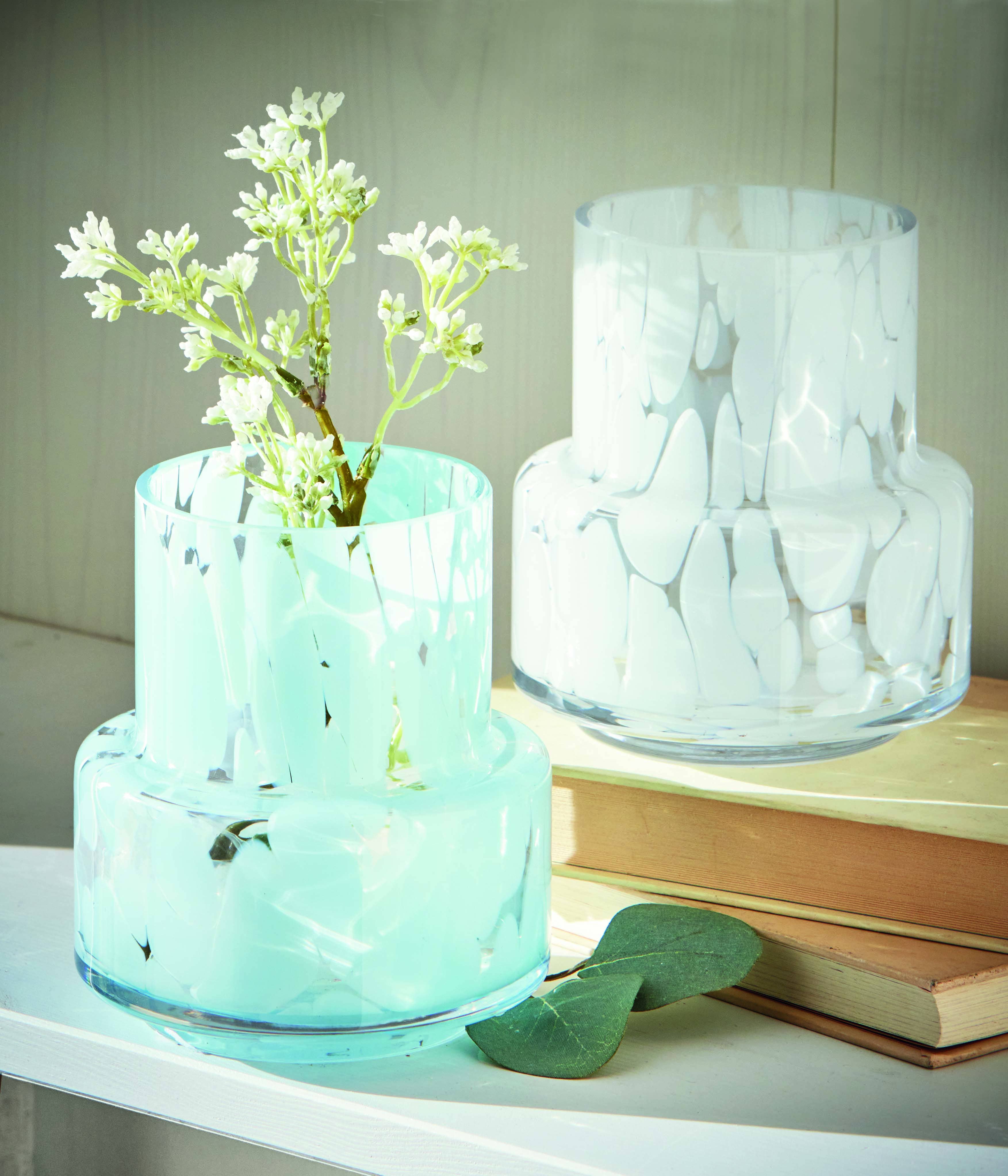 Porto Speckled Vase Lt Blue Light Glass Summer
