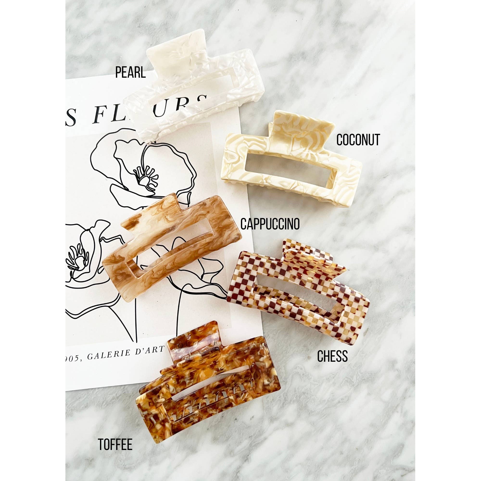 Jumbo 4-Inch Acetate Hair Claw - BETTY: CAPPUCCINO / ONE SIZE