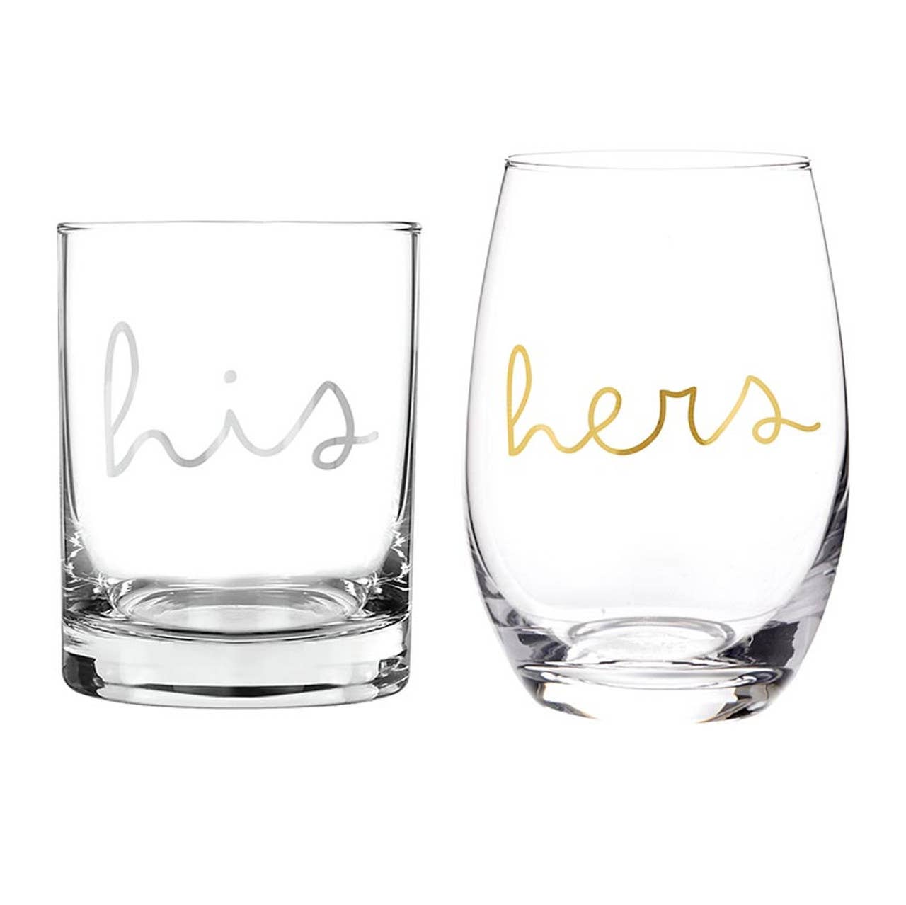Stemless Wine Glassware Set - His/Hers