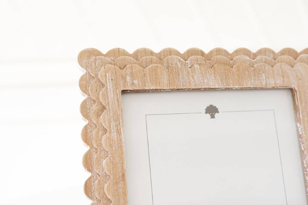 Natural wood scallop photo frame | Coastal Home Decor | Magothy Market