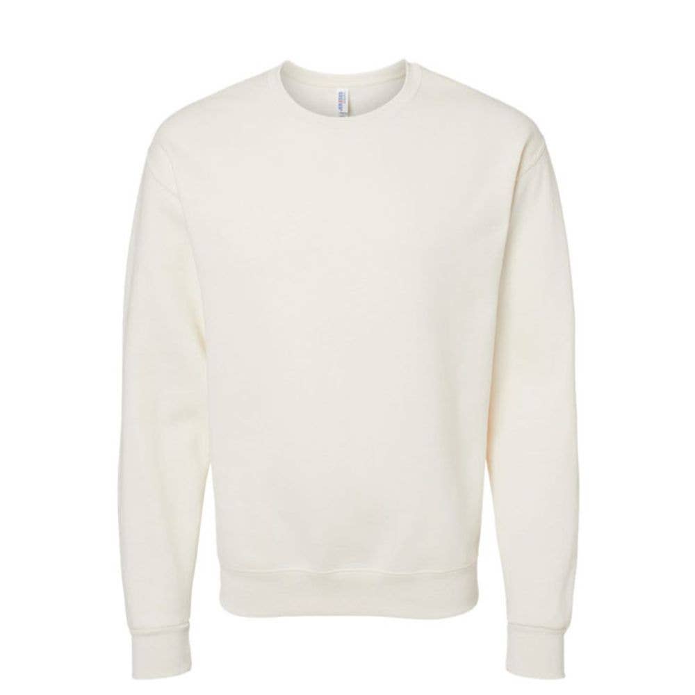 Embroidered USA Bow and Scallop Crewneck Sweatshirt: Sweet Cream / S