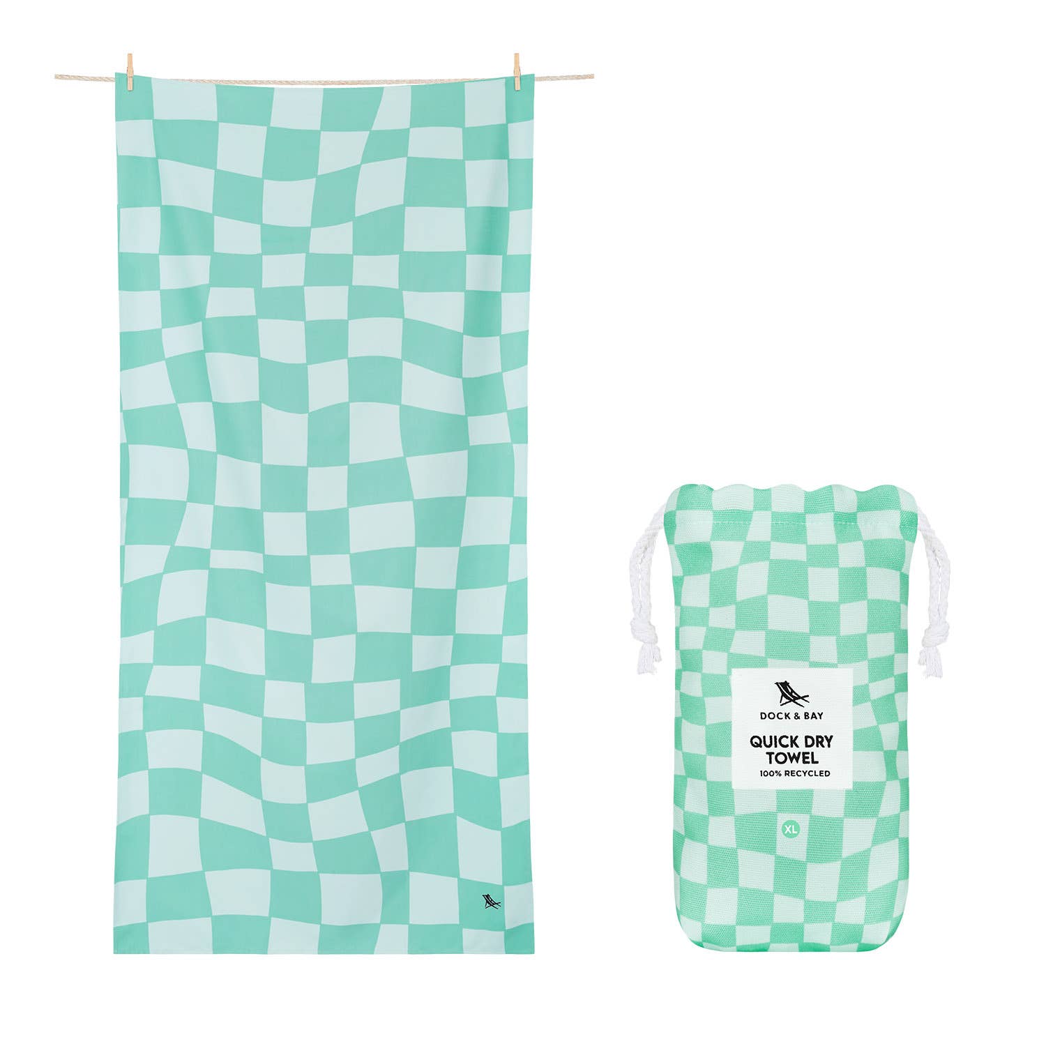 Dock &amp; Bay Quick Dry Towels - Check Mate: Extra Large (200x90cm)