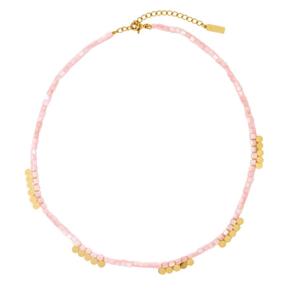 Lucky Pennies Necklace: Pink | Water Friendly Jewelry | Magothy Market