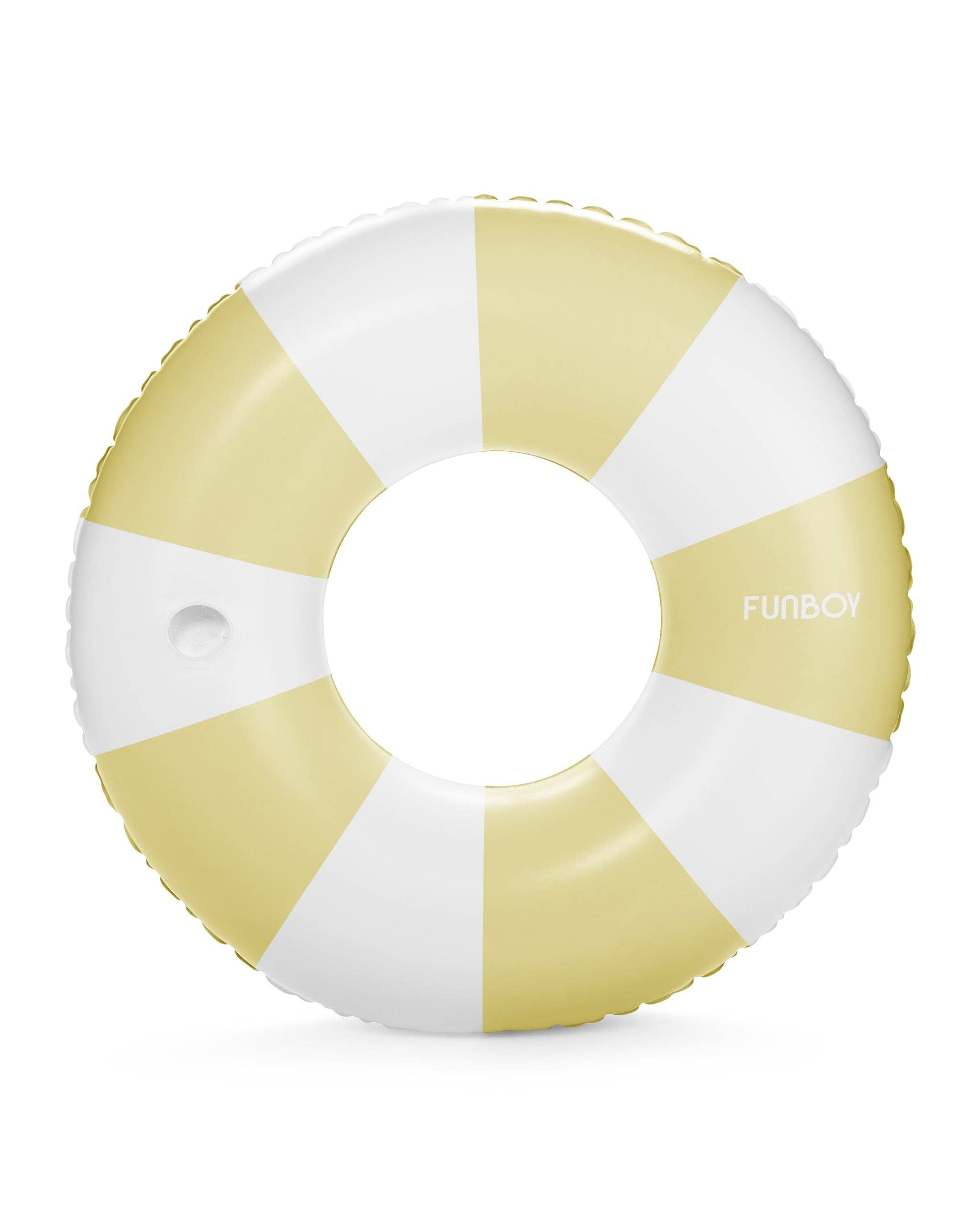 Yellow Vintage Stripe Tube Float - Pool Essentials | Magothy Market