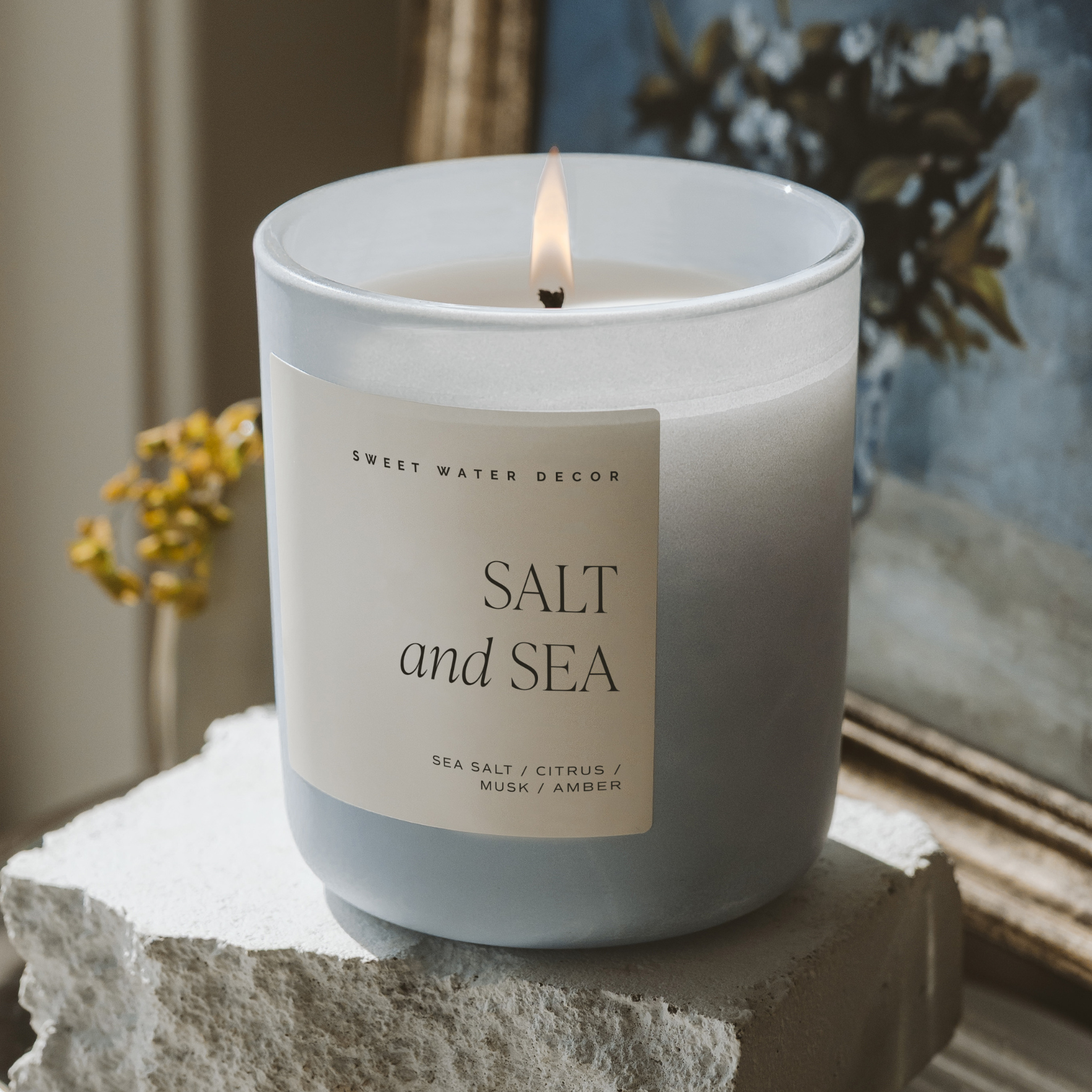 Salt and Sea 15 oz Soy Candle, Matte Jar