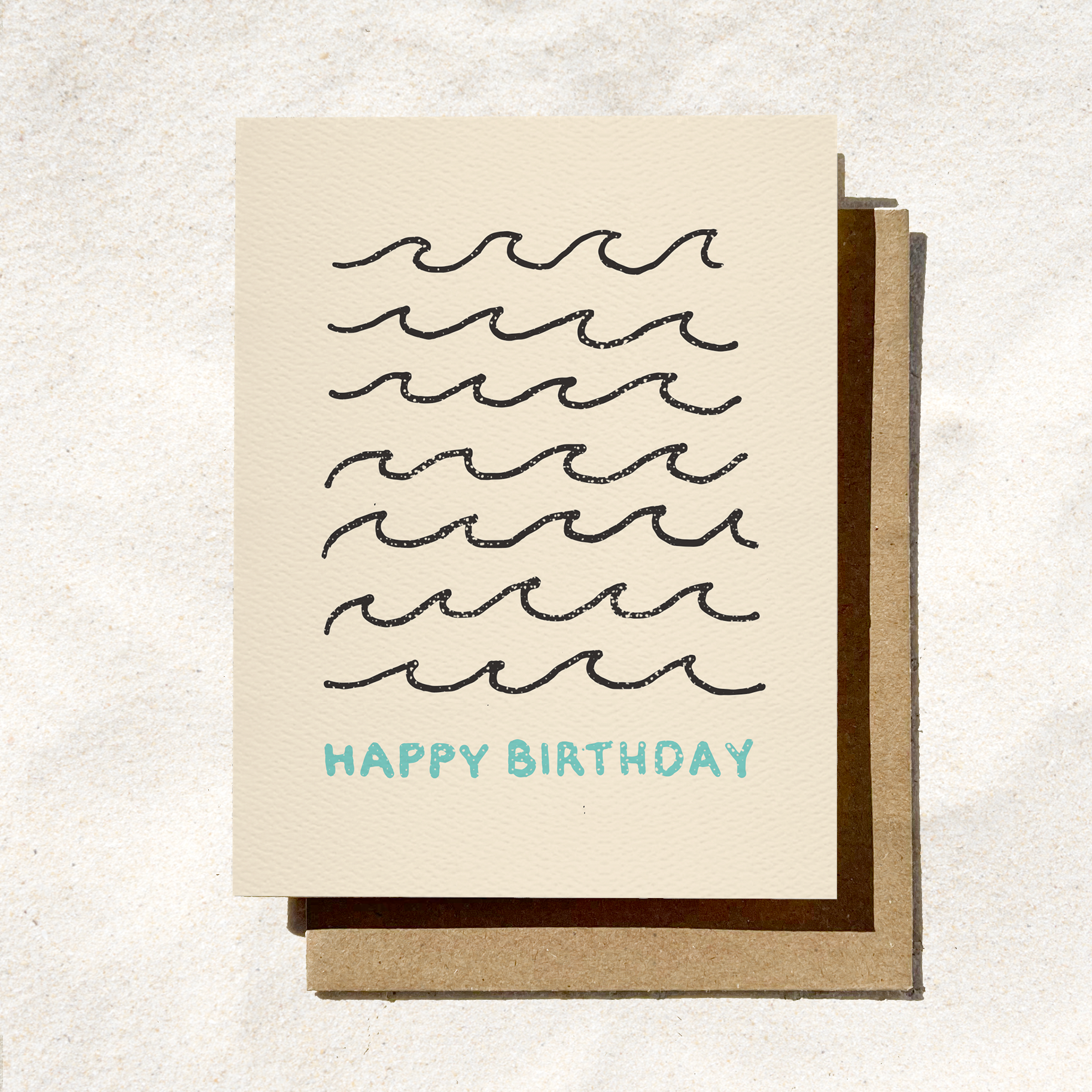 Happy Birthday Wave Card | Minimal Birthday Card | Surf Card