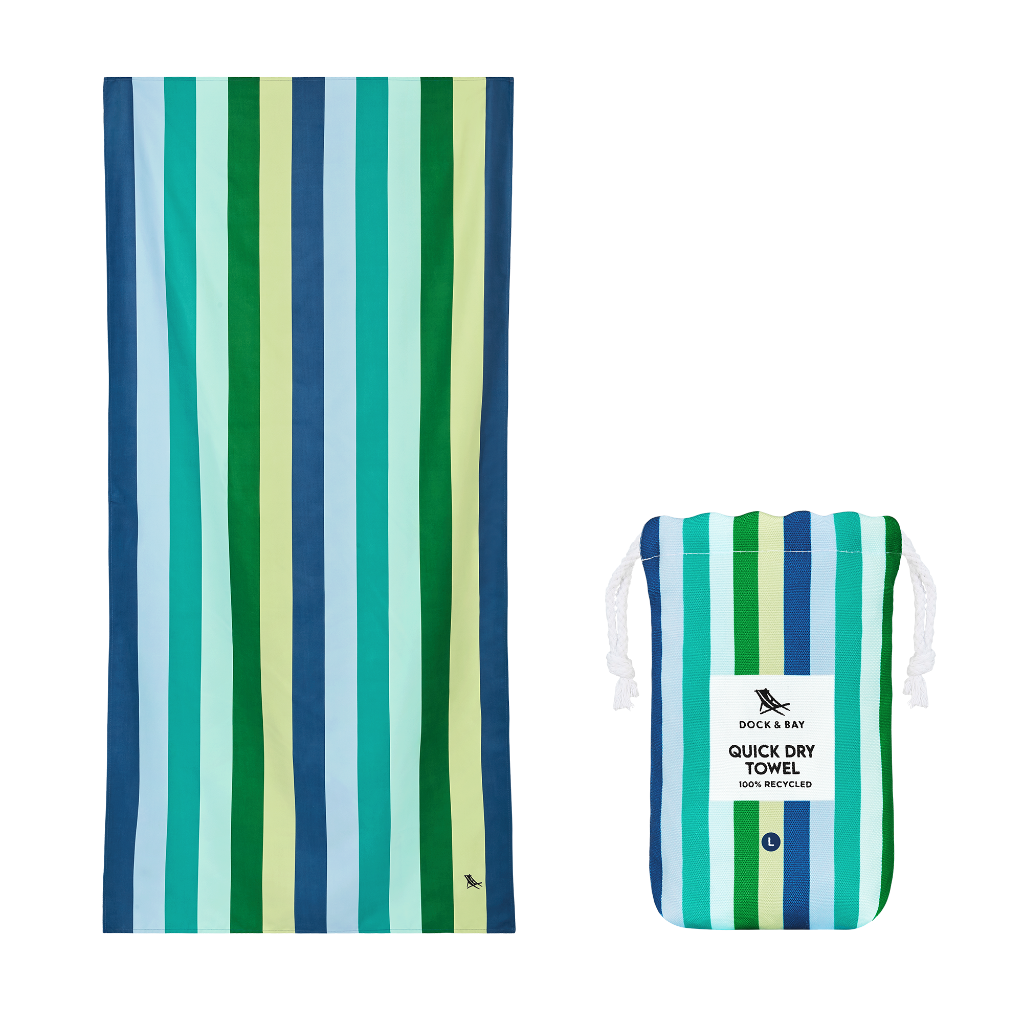 Dock &amp; Bay Quick Dry Towels - Summer - Cool Lagoon: Large (160x90cm)