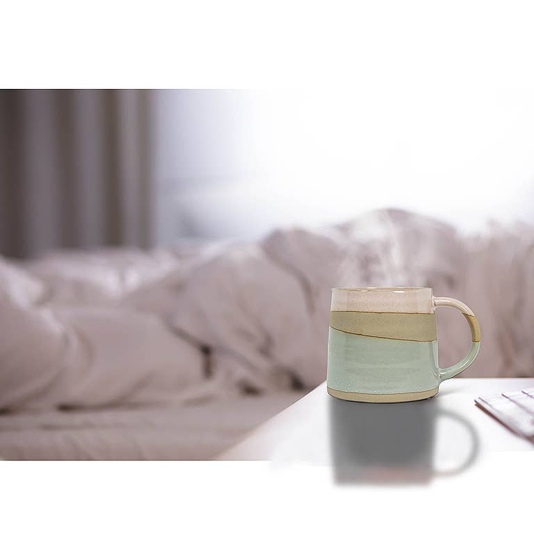 Pnk/Blu Rustic Style Mug-4"H(14oz)