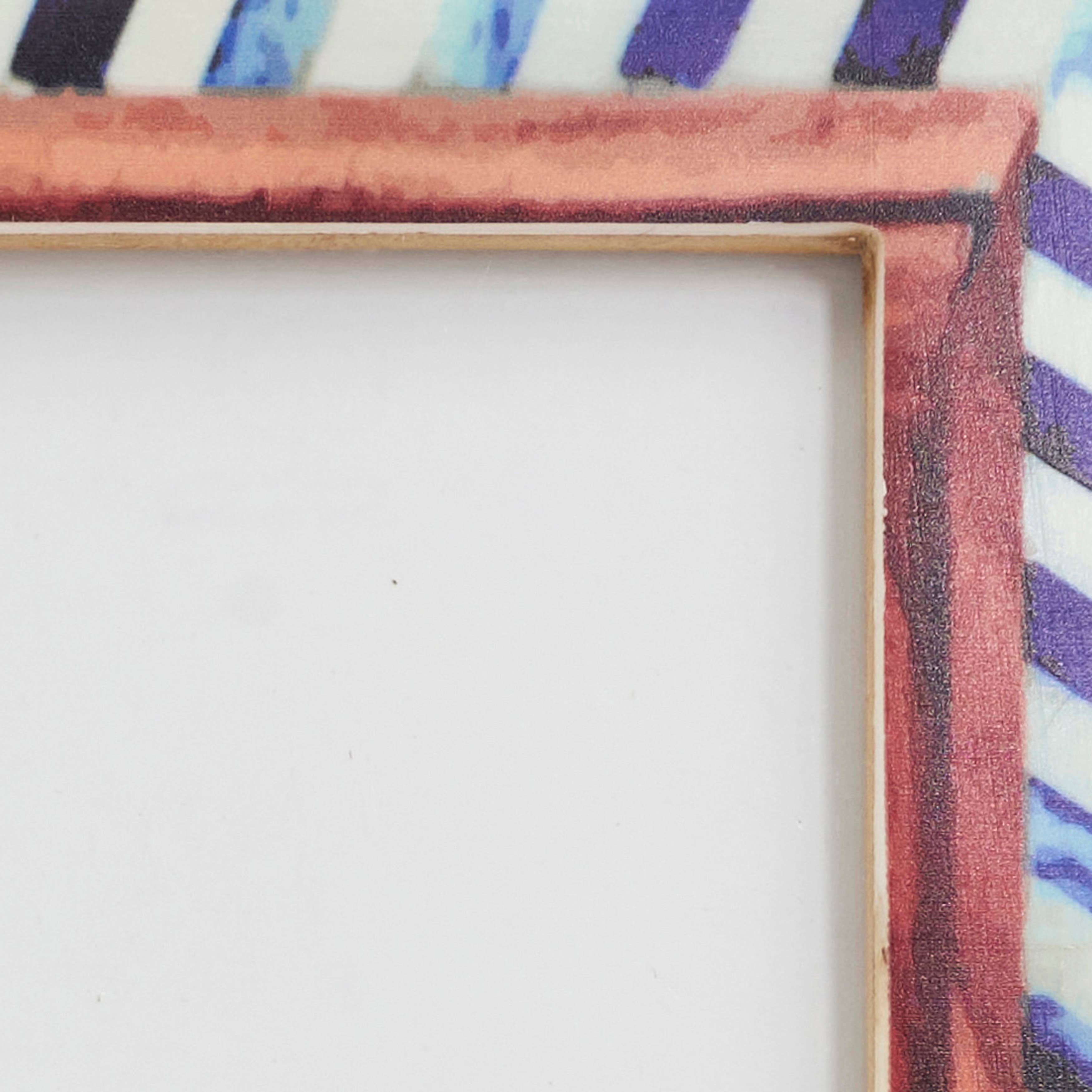 Wood & Bone Chevron Photo Frame: Blue / 4"x6"
