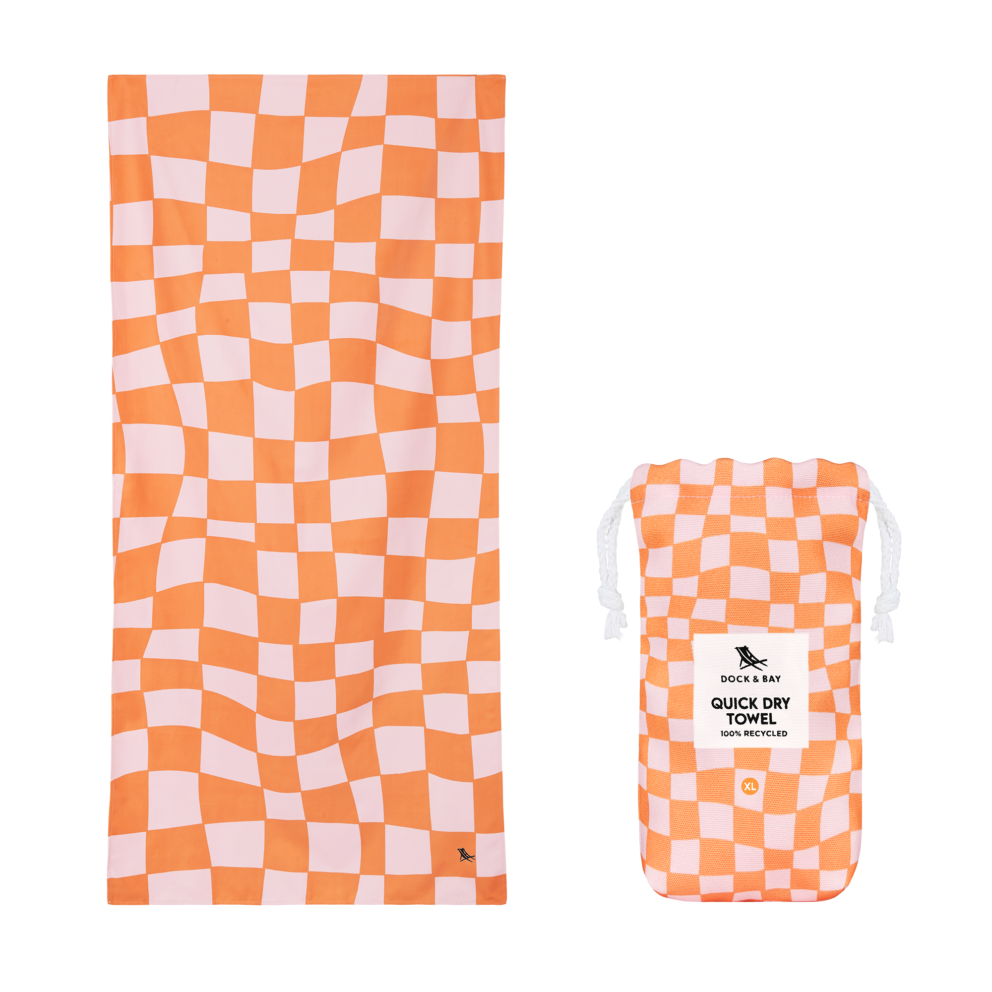 Dock &amp; Bay Quick Dry Towels - Groovy Check : Extra Large (200x90cm)