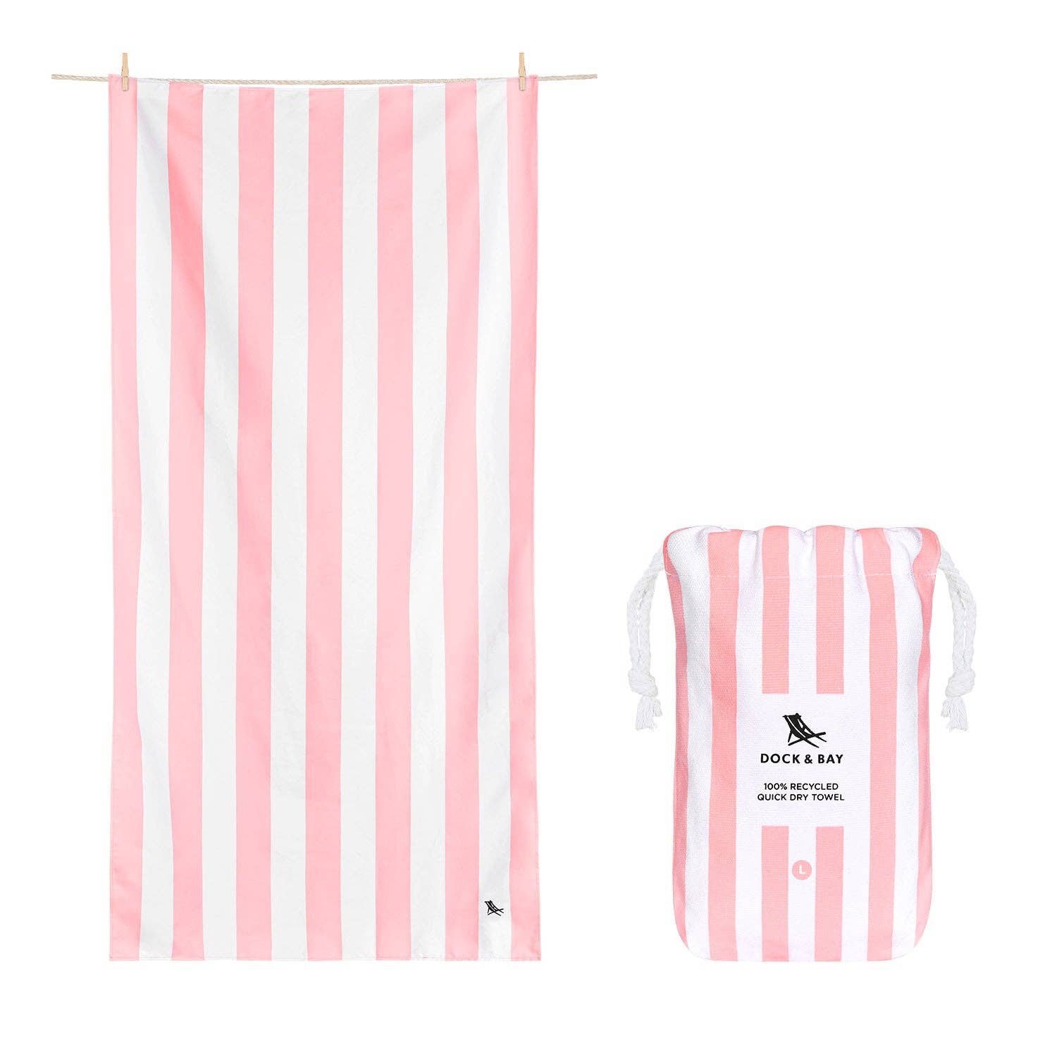 Dock &amp; Bay Quick Dry Towels - Cabana - Malibu Pink: Large (63x35&quot;)