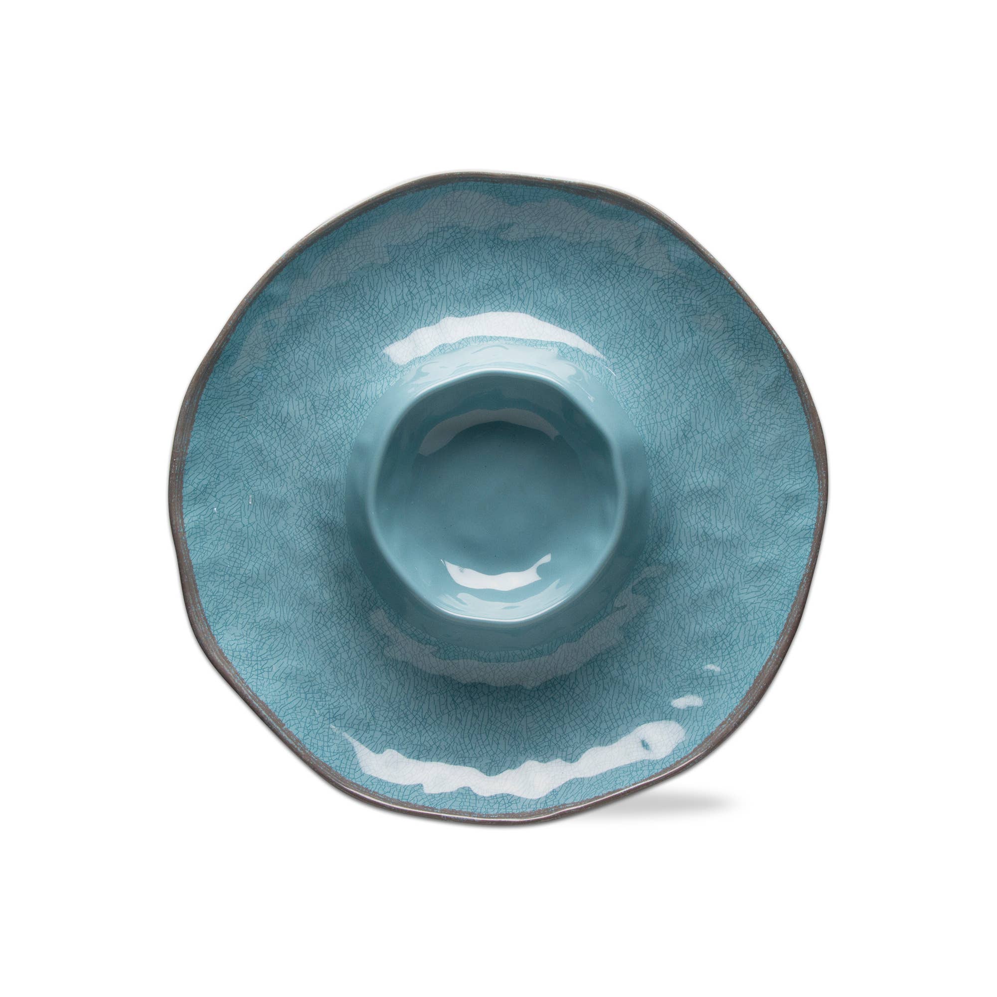 Veranda Melamine Chip and Dip - Aqua