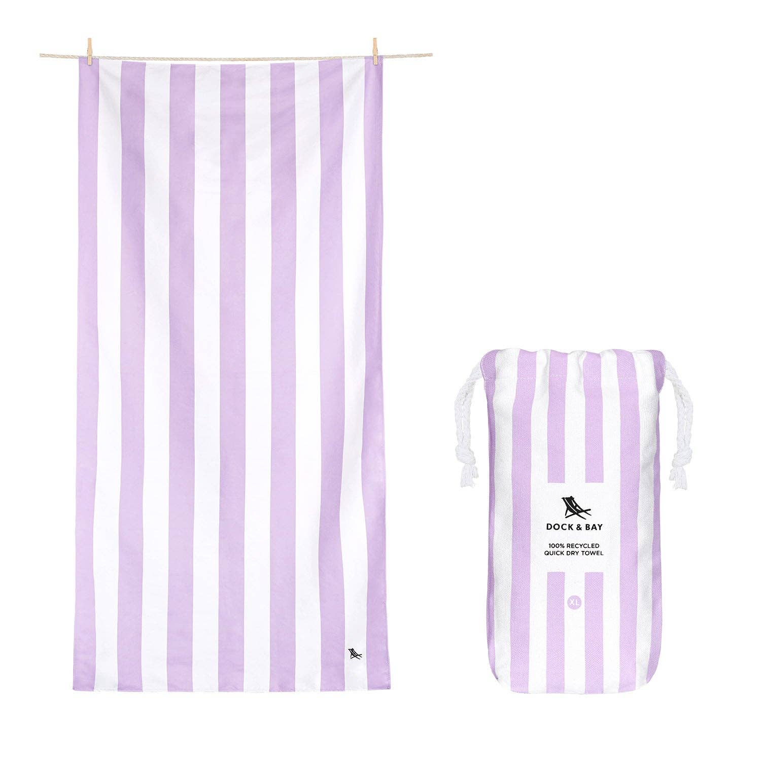Dock & Bay Quick Dry Towels - Cabana - Lombok Lilac: Large (63x35")
