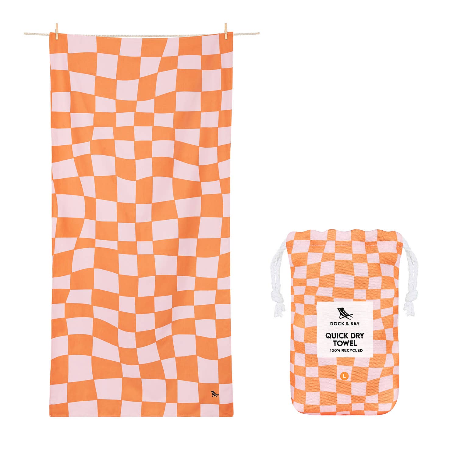 Dock &amp; Bay Quick Dry Towels - Groovy Check : Extra Large (200x90cm)