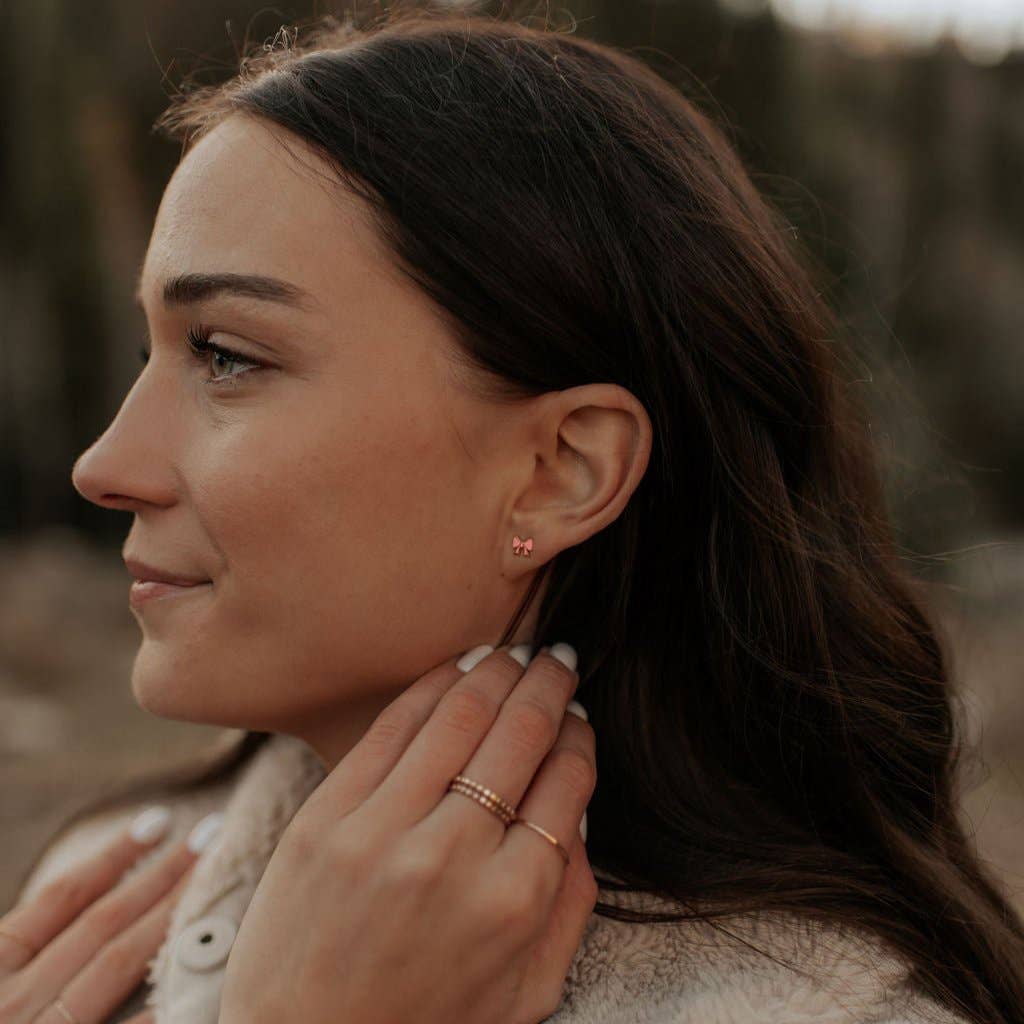 Clara Bow Studs: Pink Rose