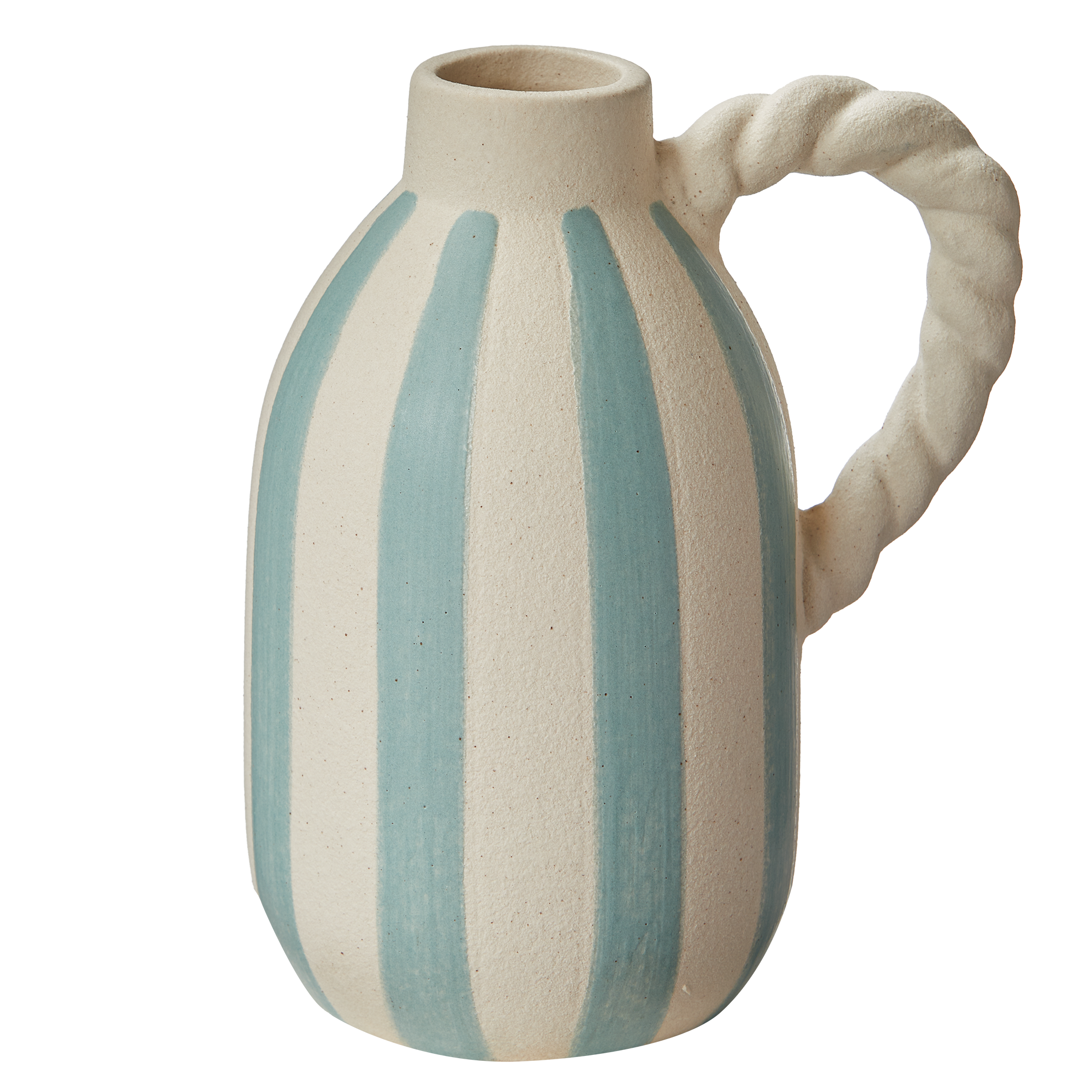 Stripe Vase Large Blue Stoneware
