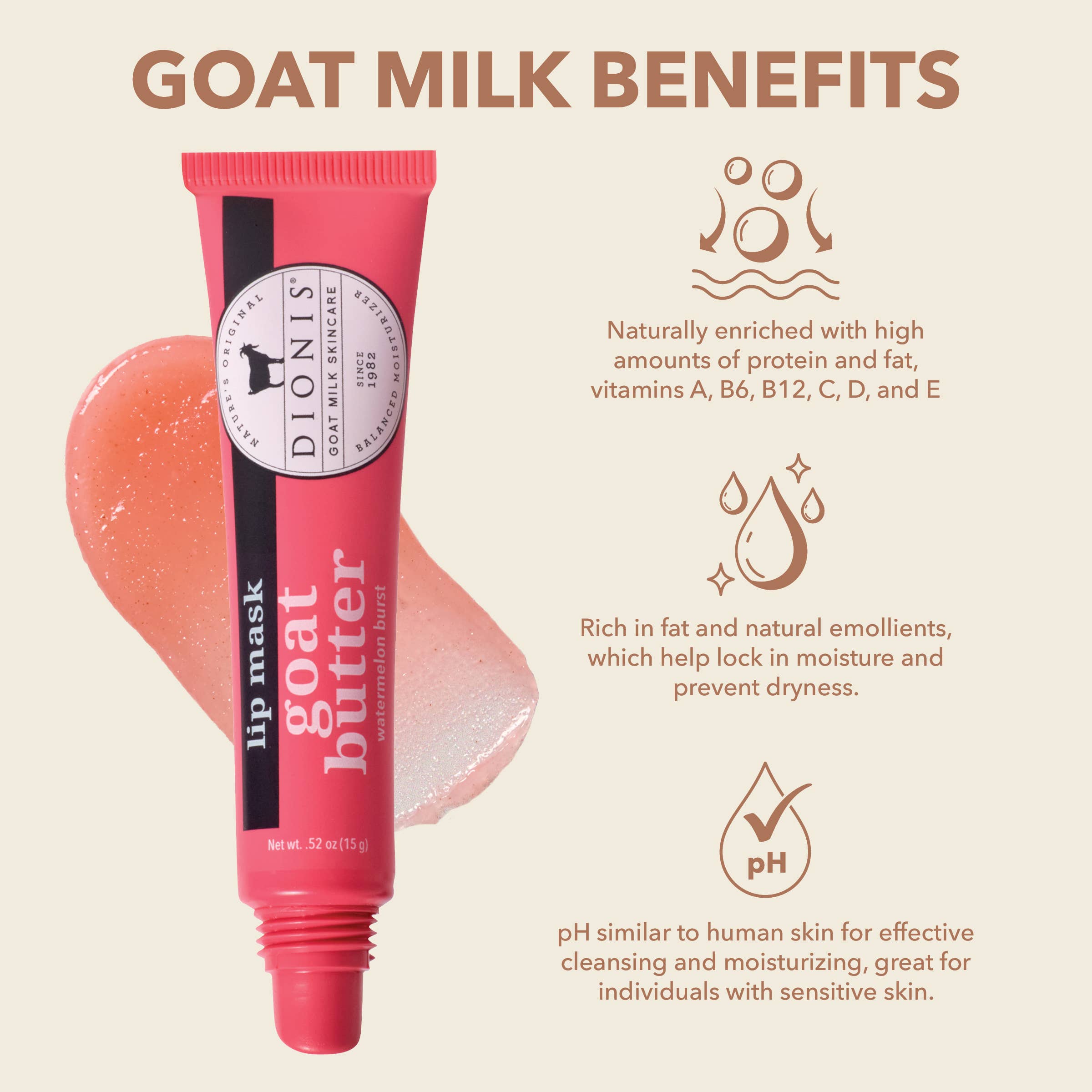 Dionis Watermelon Burst Goat Butter Lip Mask
