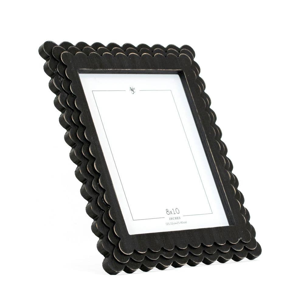 Black wood scallop photo frame | Coastal Home Decor | Magothy Market