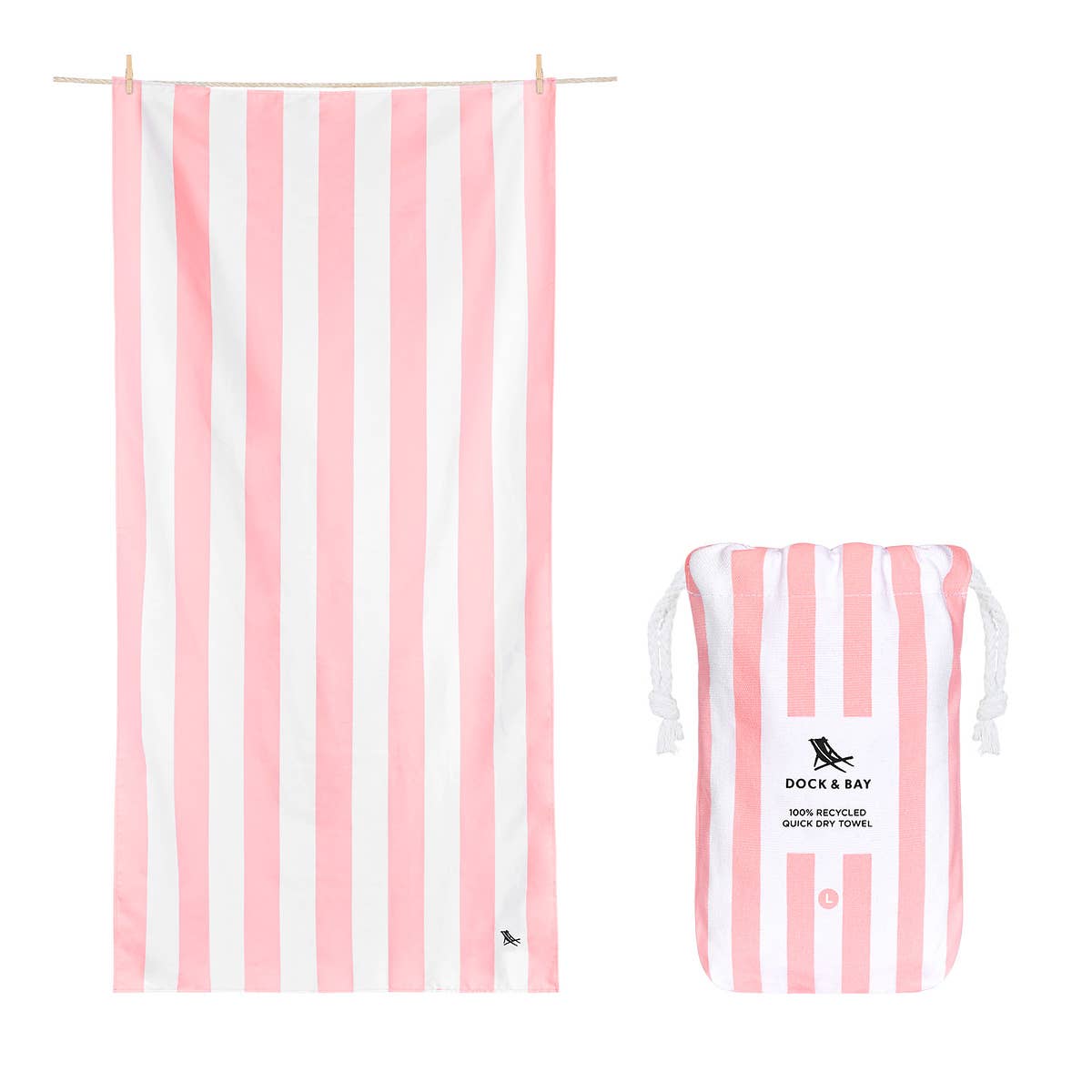 Dock &amp; Bay Quick Dry Towels - Cabana - Malibu Pink: Large (63x35")
