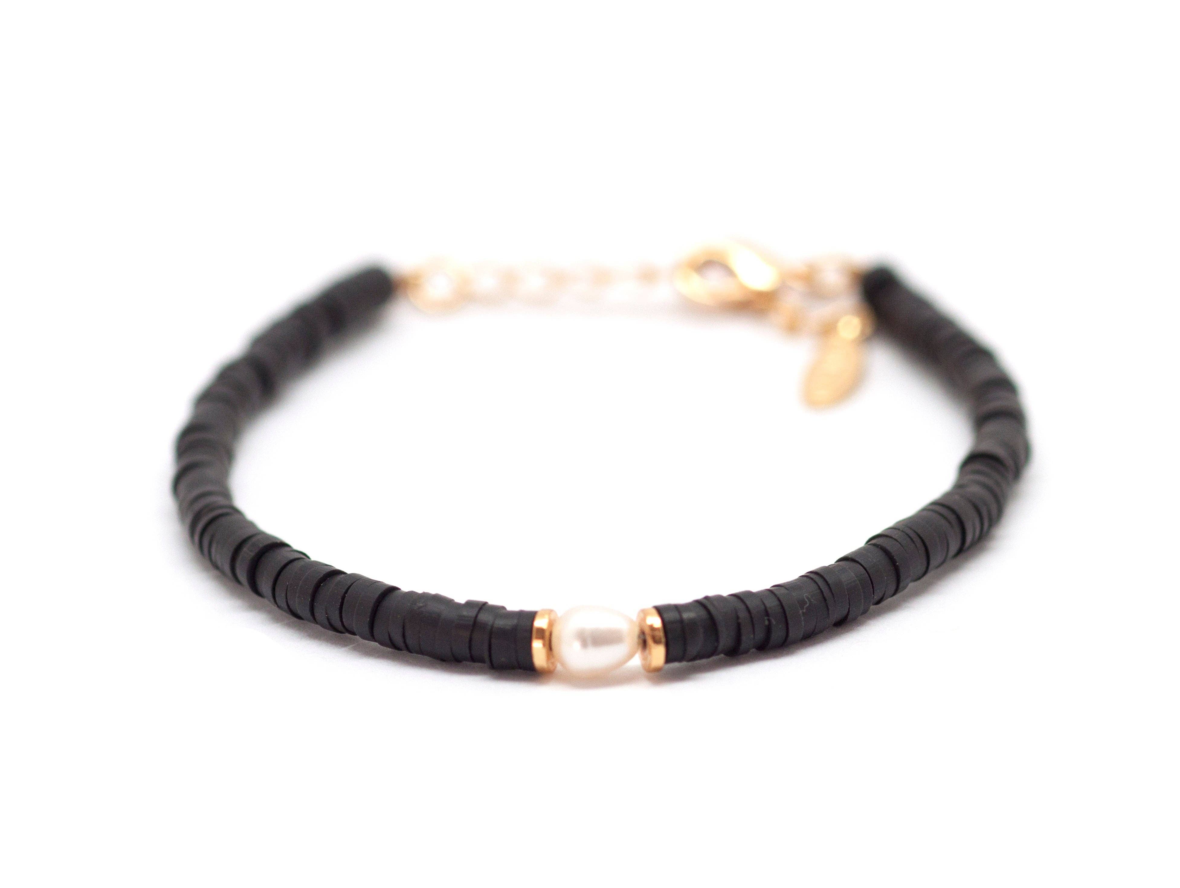 Windansea Bracelet ~ Salty Shells: Charcoal