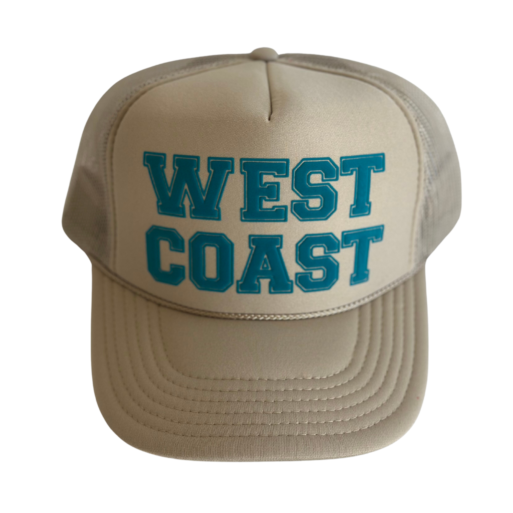 West Coast East Coast Trucker Hat: East Coast Turquoise