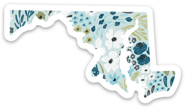Maryland 3x3in. State Sticker: Countryside Blooms