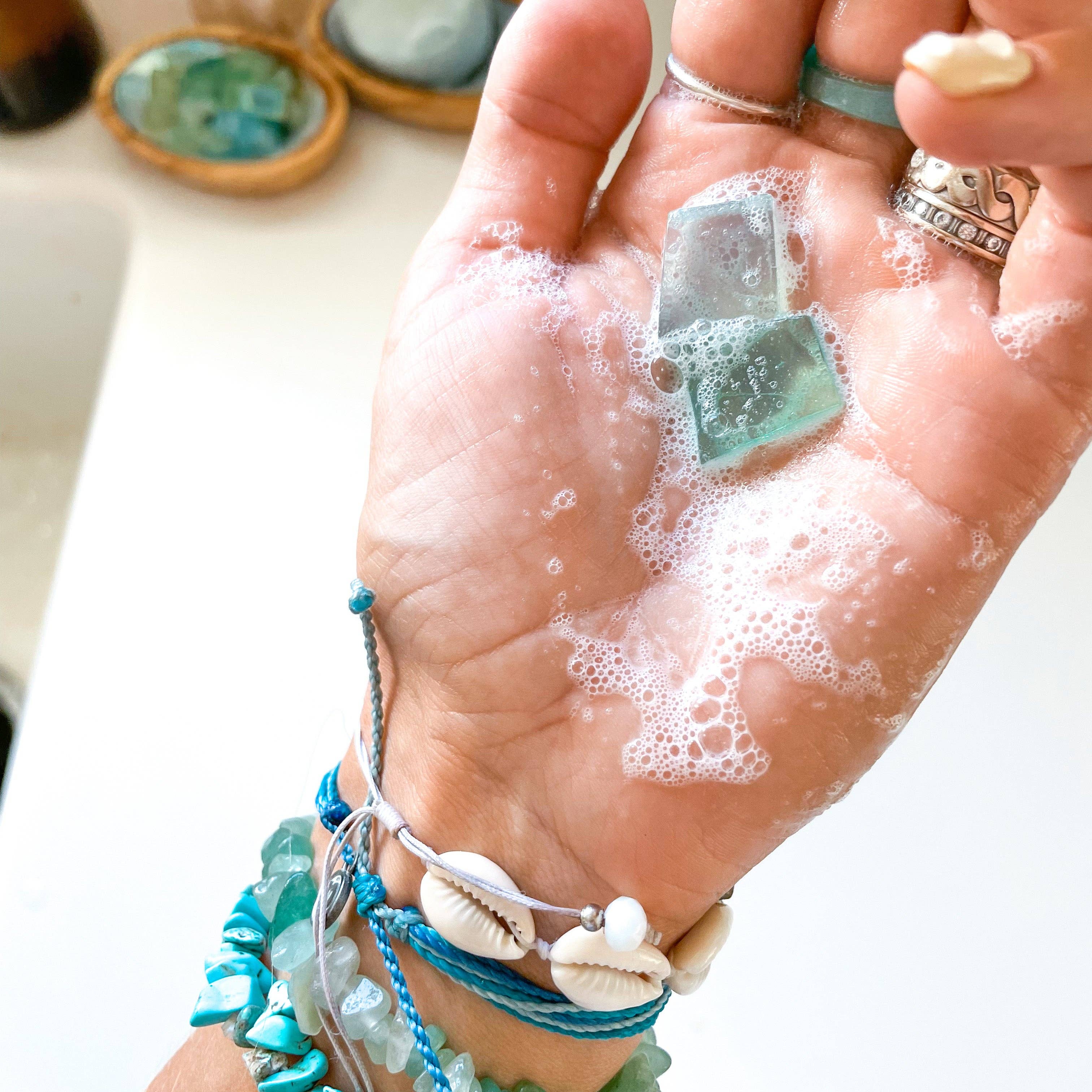 Sea Glass Soaps: Aqua & Teal / Travel / Mini