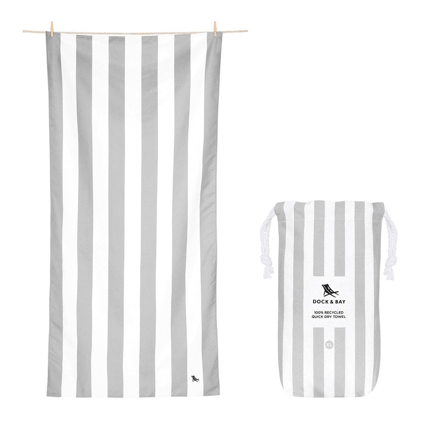 Dock & Bay Quick Dry Towels - Cabana - Goa Grey: Large (63x35")