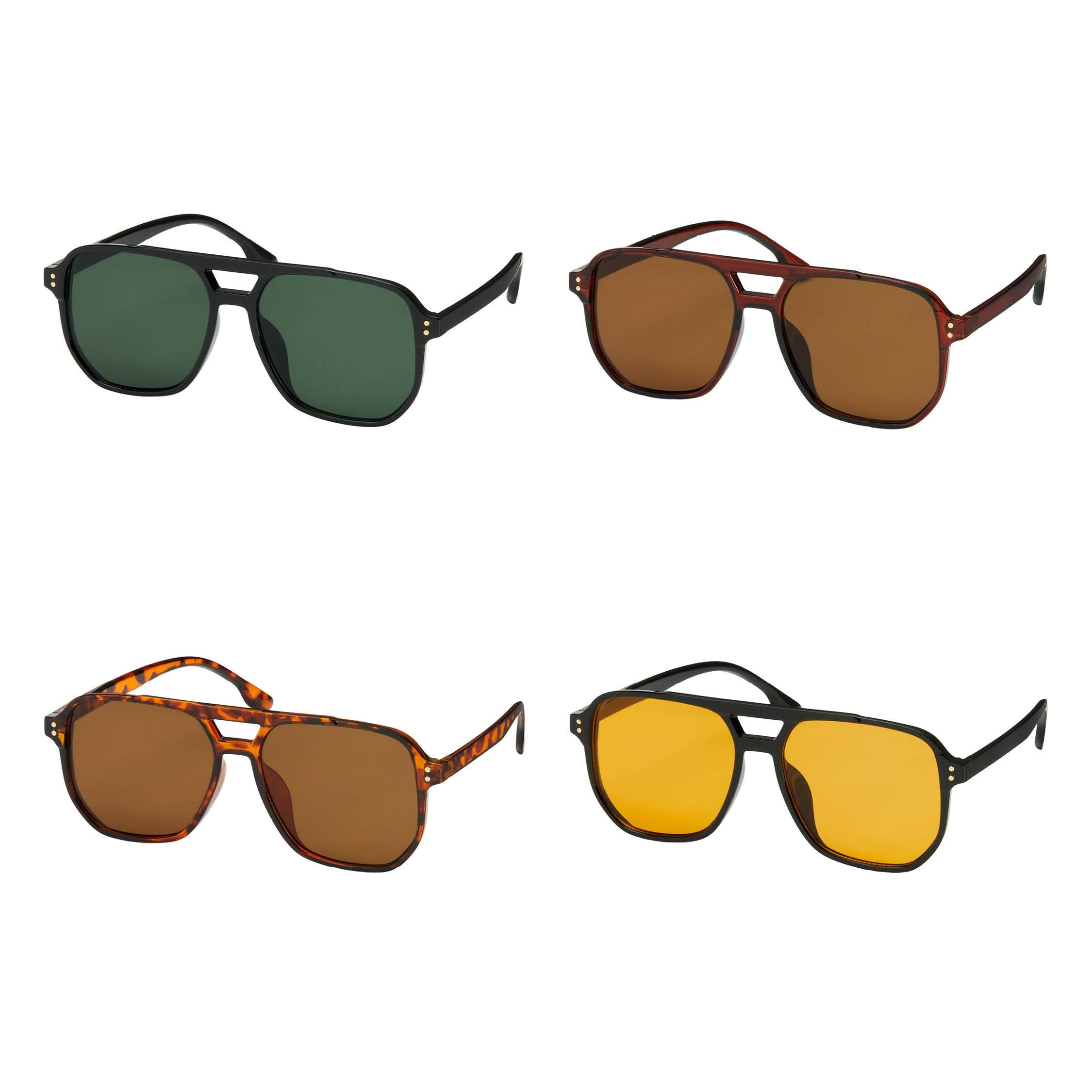 HERITAGE SQUARE AVIATOR - Brown and Black Frame