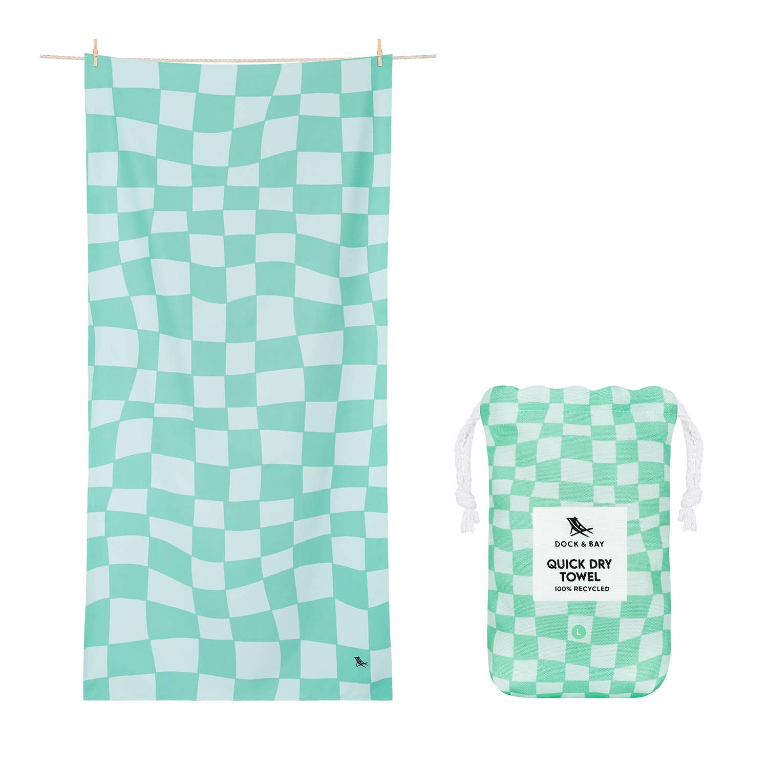 Dock &amp; Bay Quick Dry Towels - Check Mate: Extra Large (200x90cm)