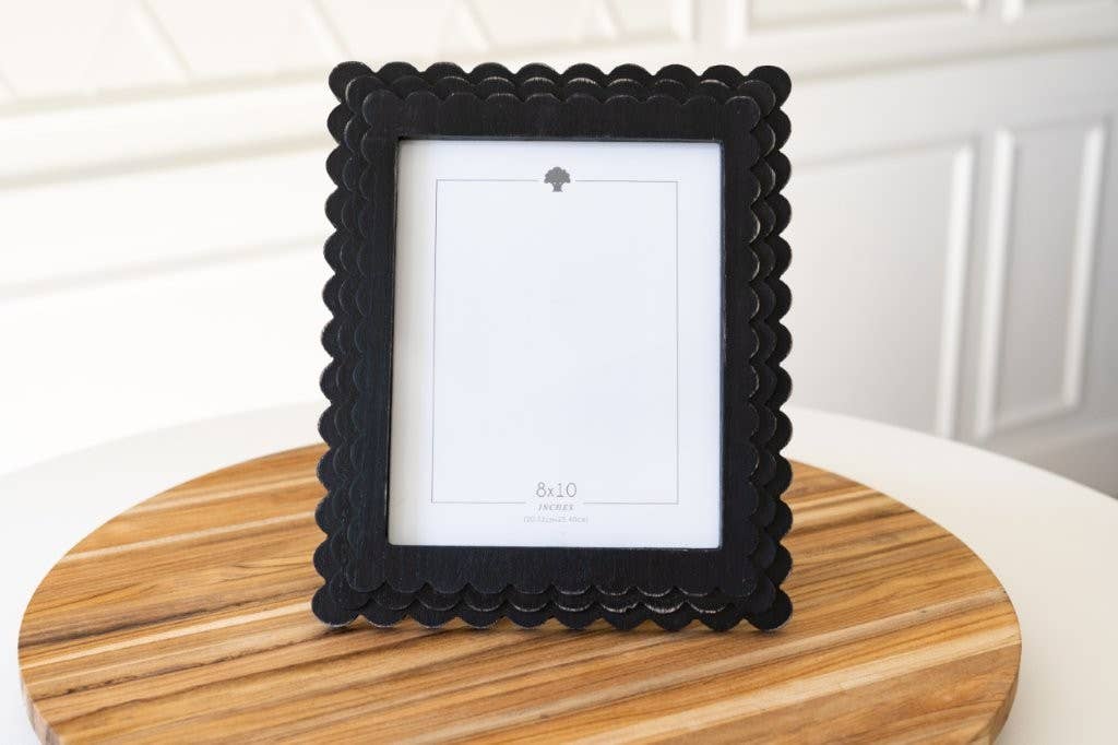 Black wood scallop photo frame | Coastal Home Decor | Magothy Market
