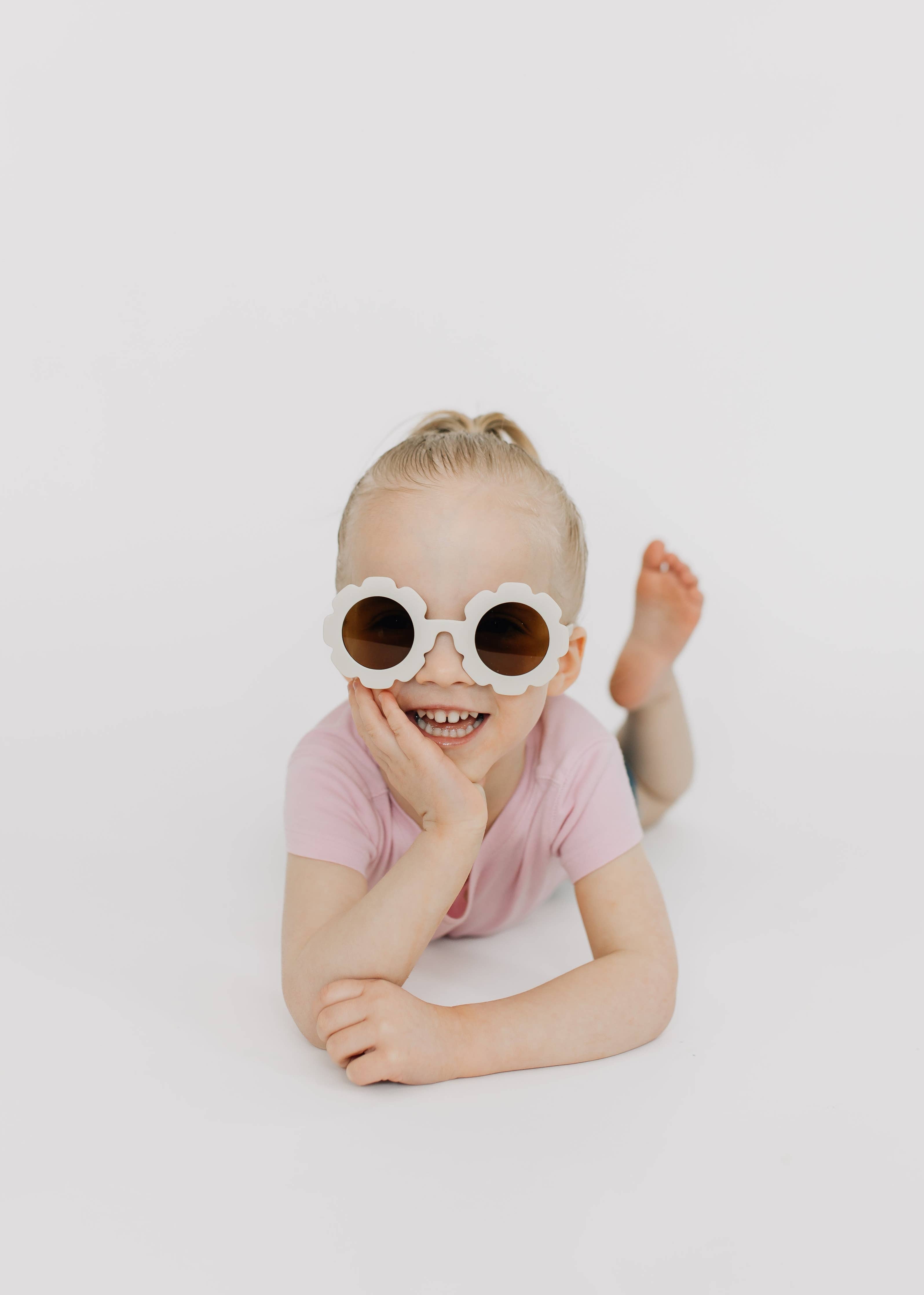 Kids Sunglasses: Cream Flower