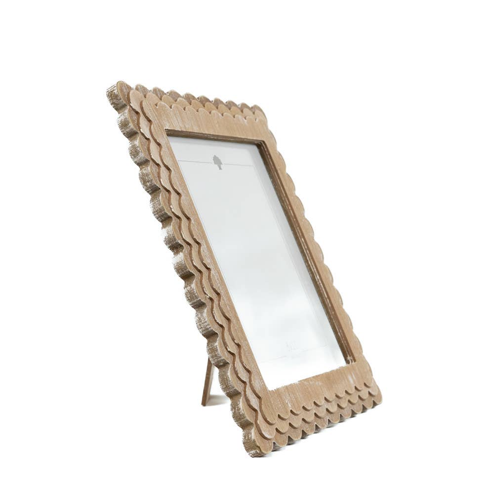 Natural wood scallop photo frame | Coastal Home Decor | Magothy Market