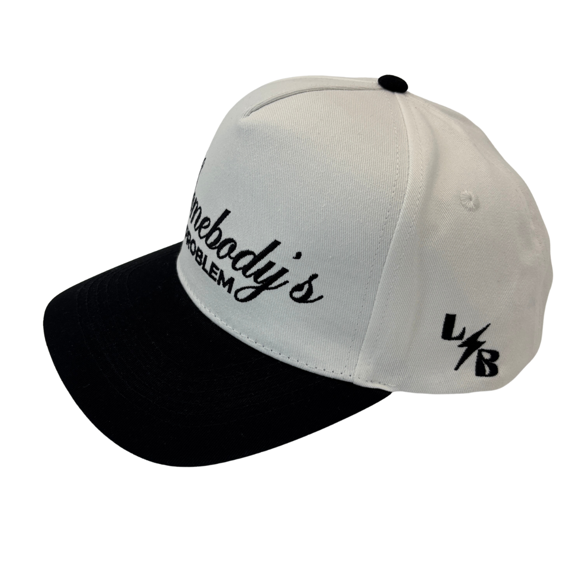 Somebody's Problem Cotton Twill Hat: Black/White
