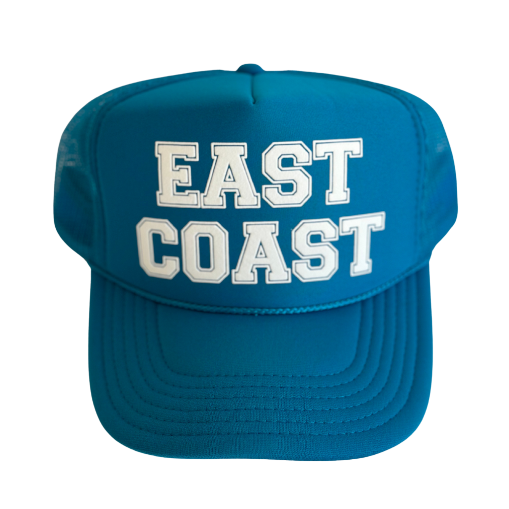 West Coast East Coast Trucker Hat: East Coast Turquoise